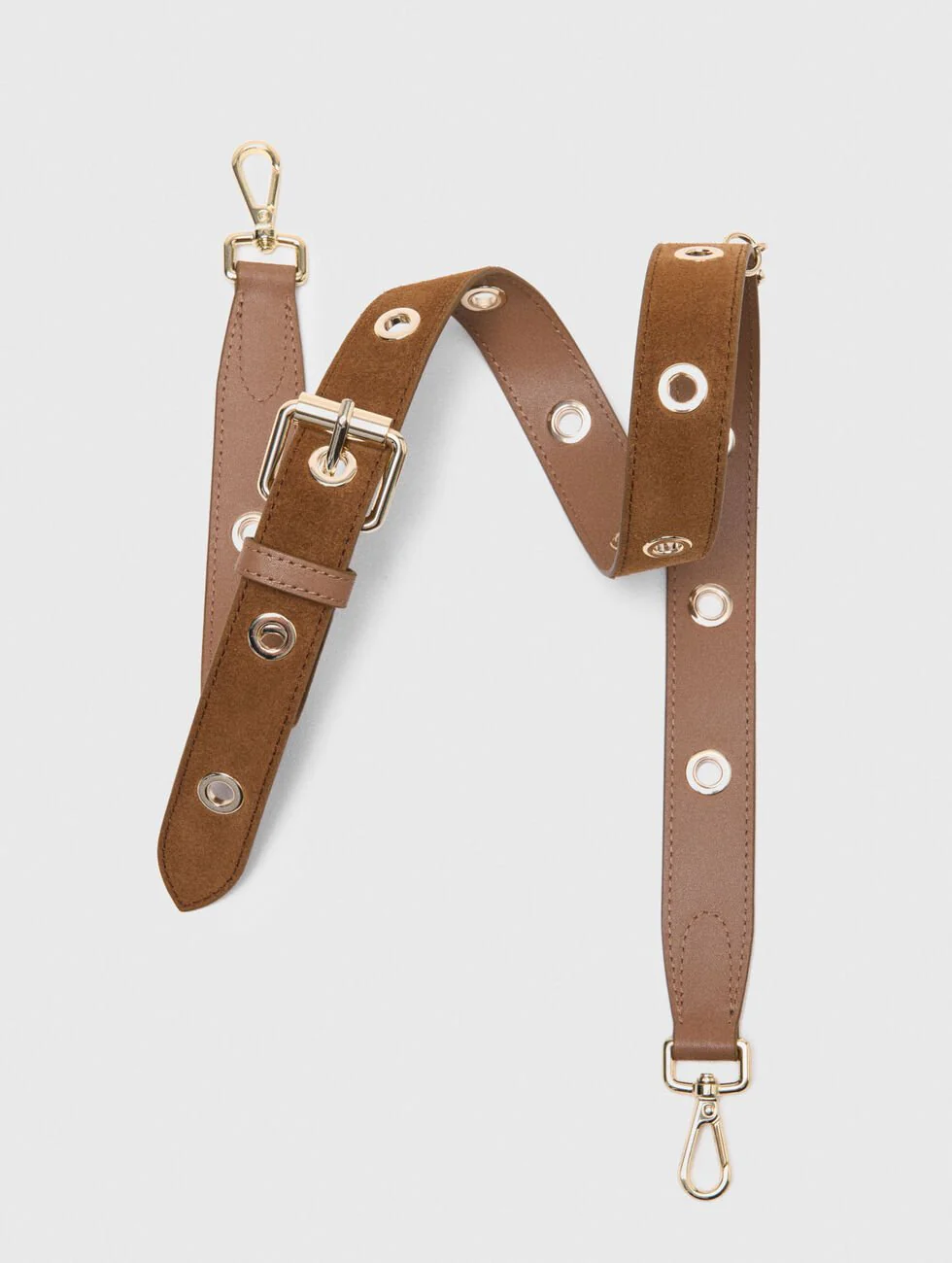 Suede shoulder strap with eyelets Camel - Image 3