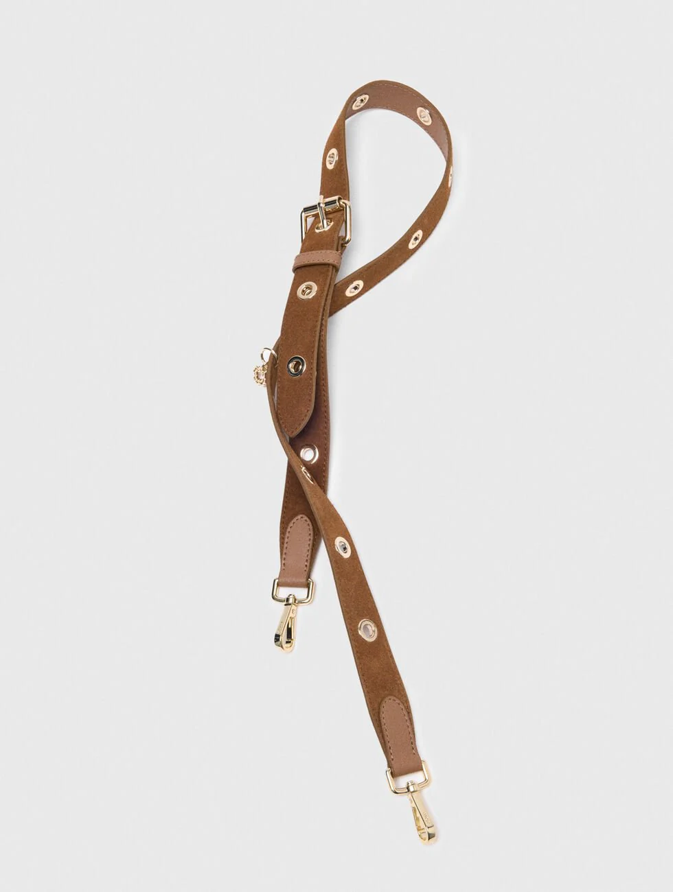 Suede shoulder strap with eyelets Camel - Image 4