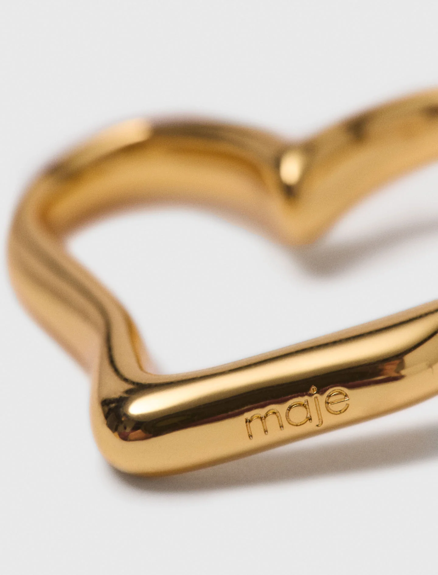 Gold-plated heart hoop earrings Light Gold - Image 3