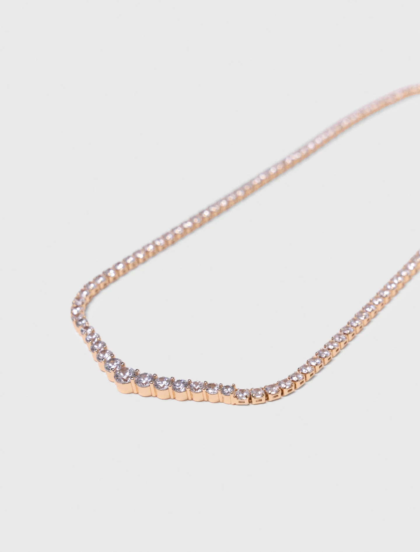 Cascade Diamanté Necklace Gold - Image 3