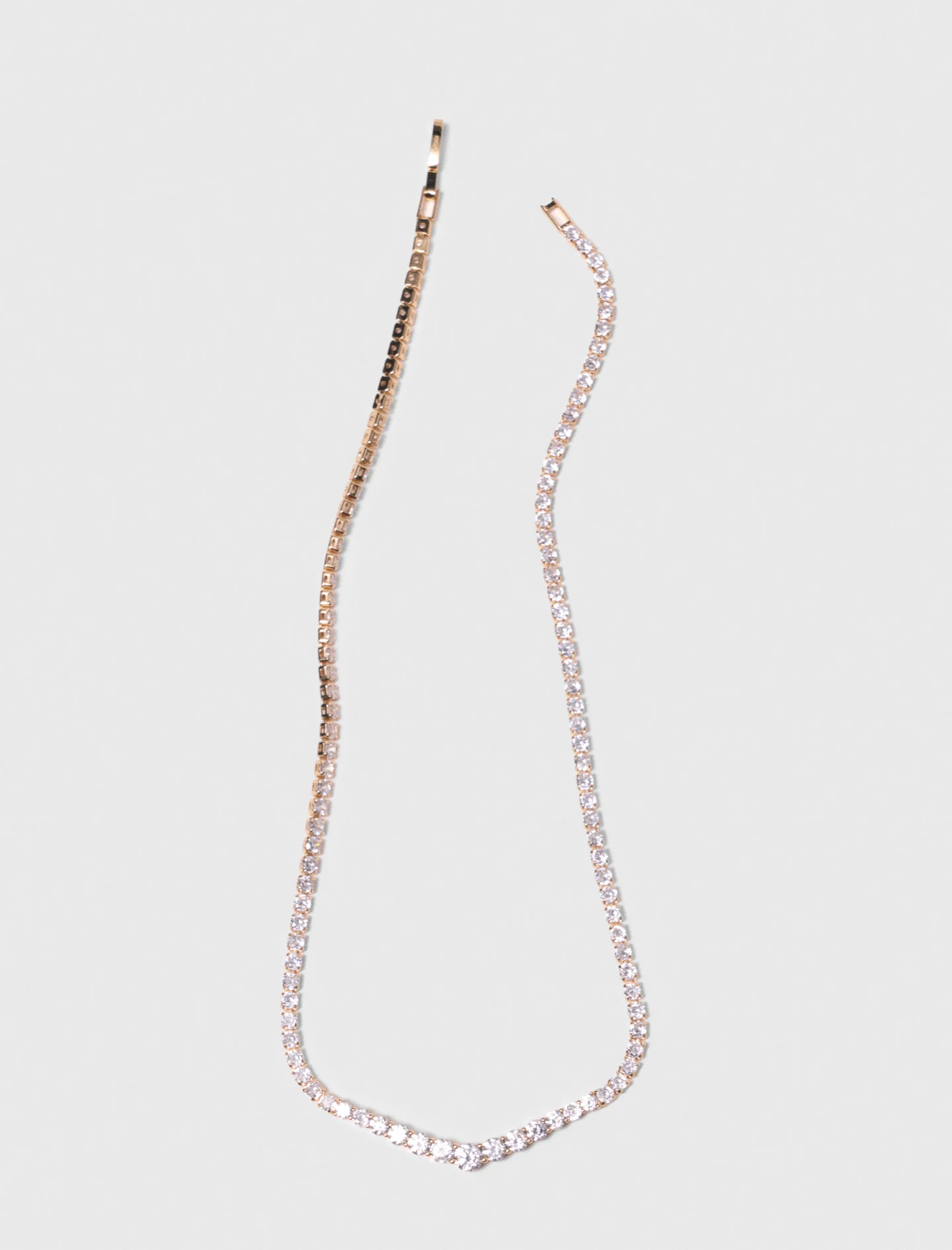 Cascade Diamanté Necklace Gold - Image 5