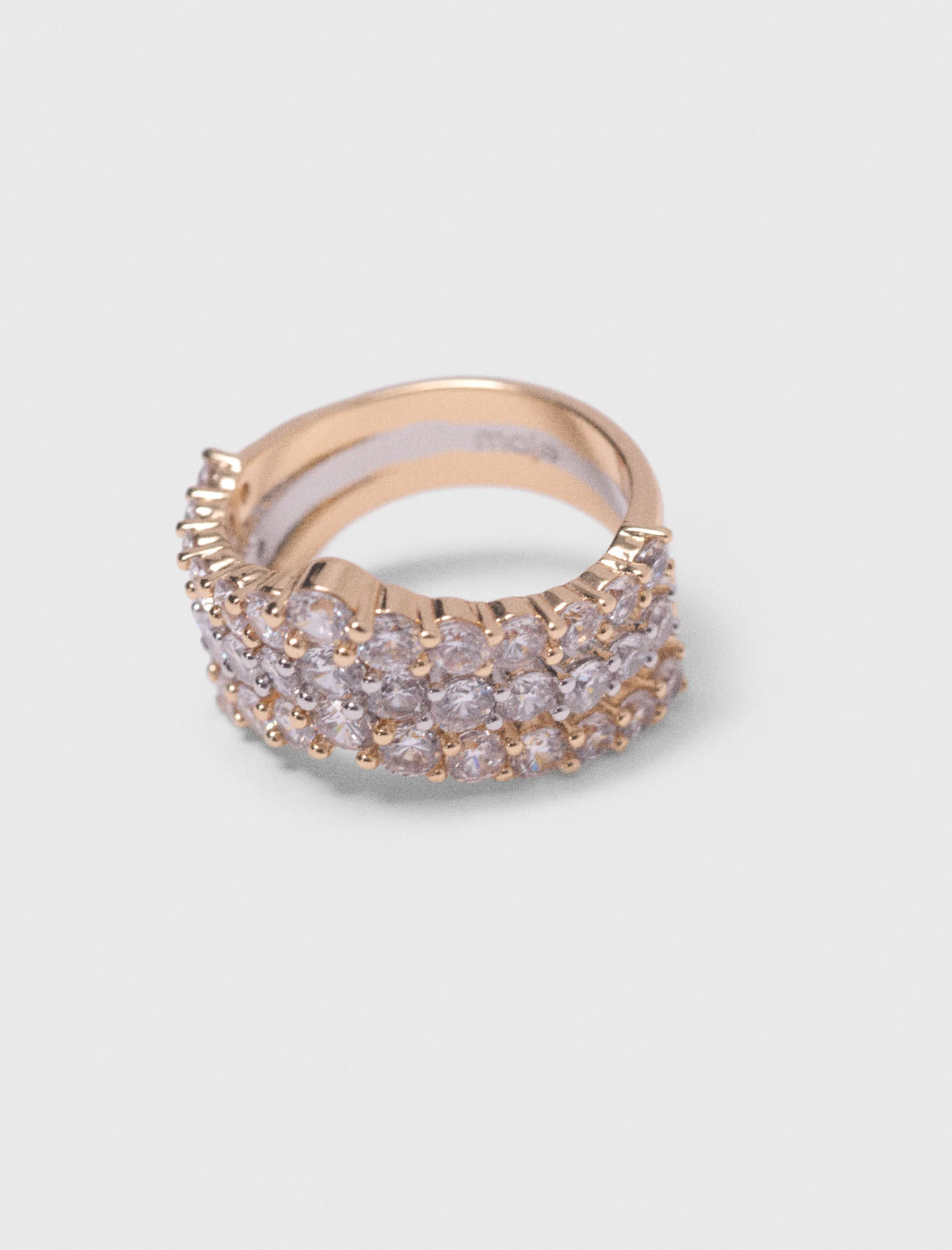 Two-Tone Rhinestone Ring Gold Silver - Image 5
