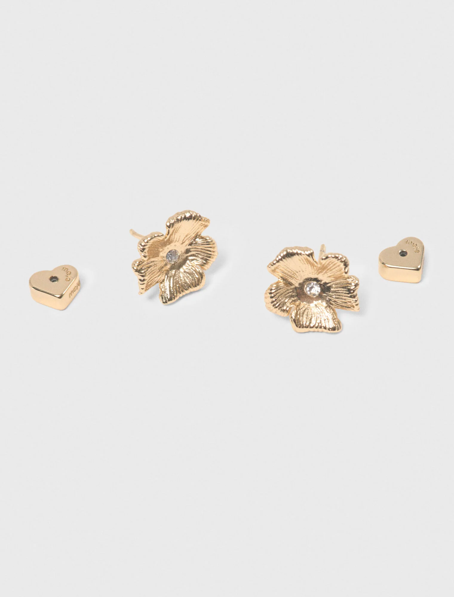 Flower Stud Earrings Gold - Image 2