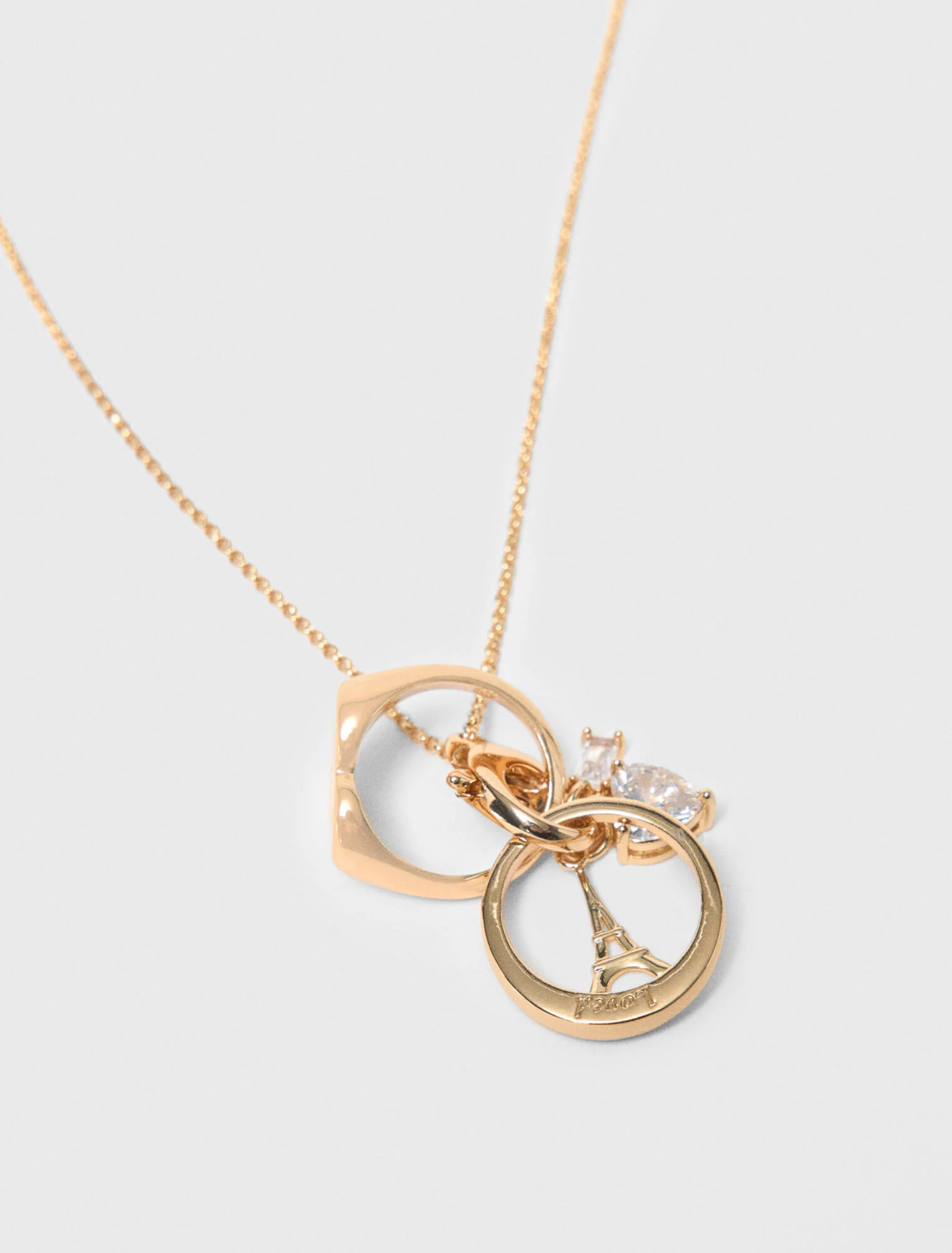 Goldtone Necklace With Ring Details Gold - Image 3