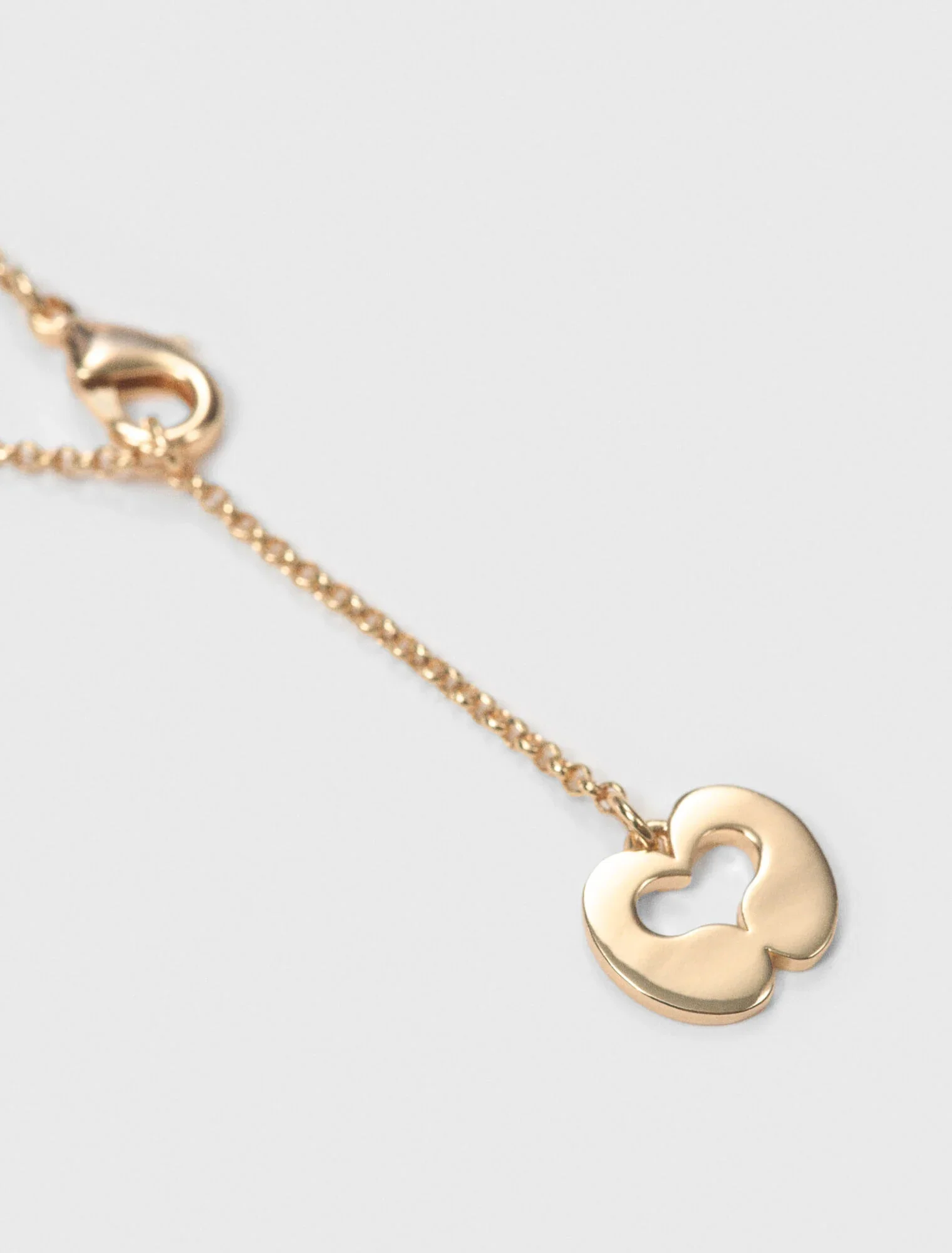 Double Rhinestone Charm Necklace Gold - Image 4