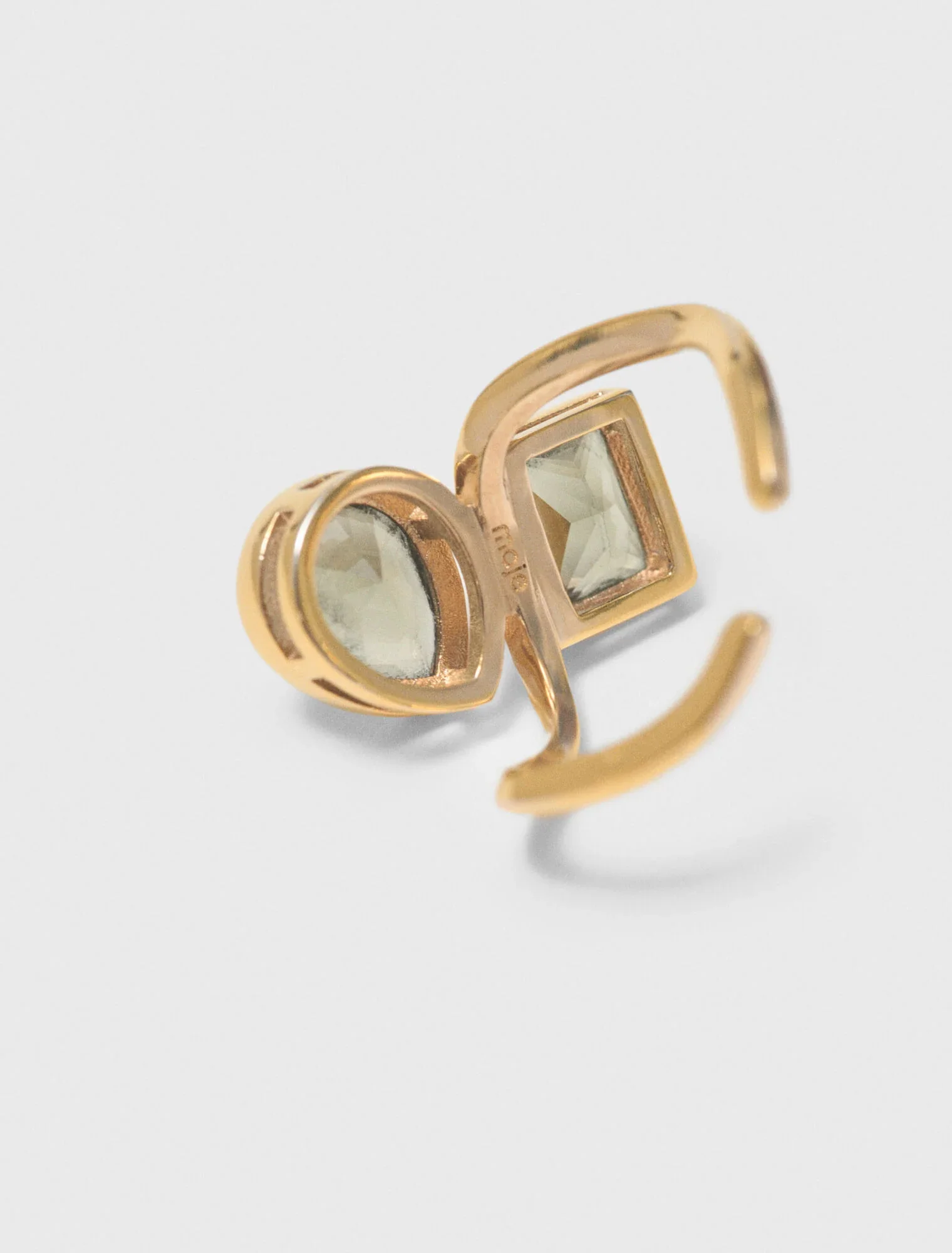 Asymmetrical Ring With Rhinestones Gold - Image 5