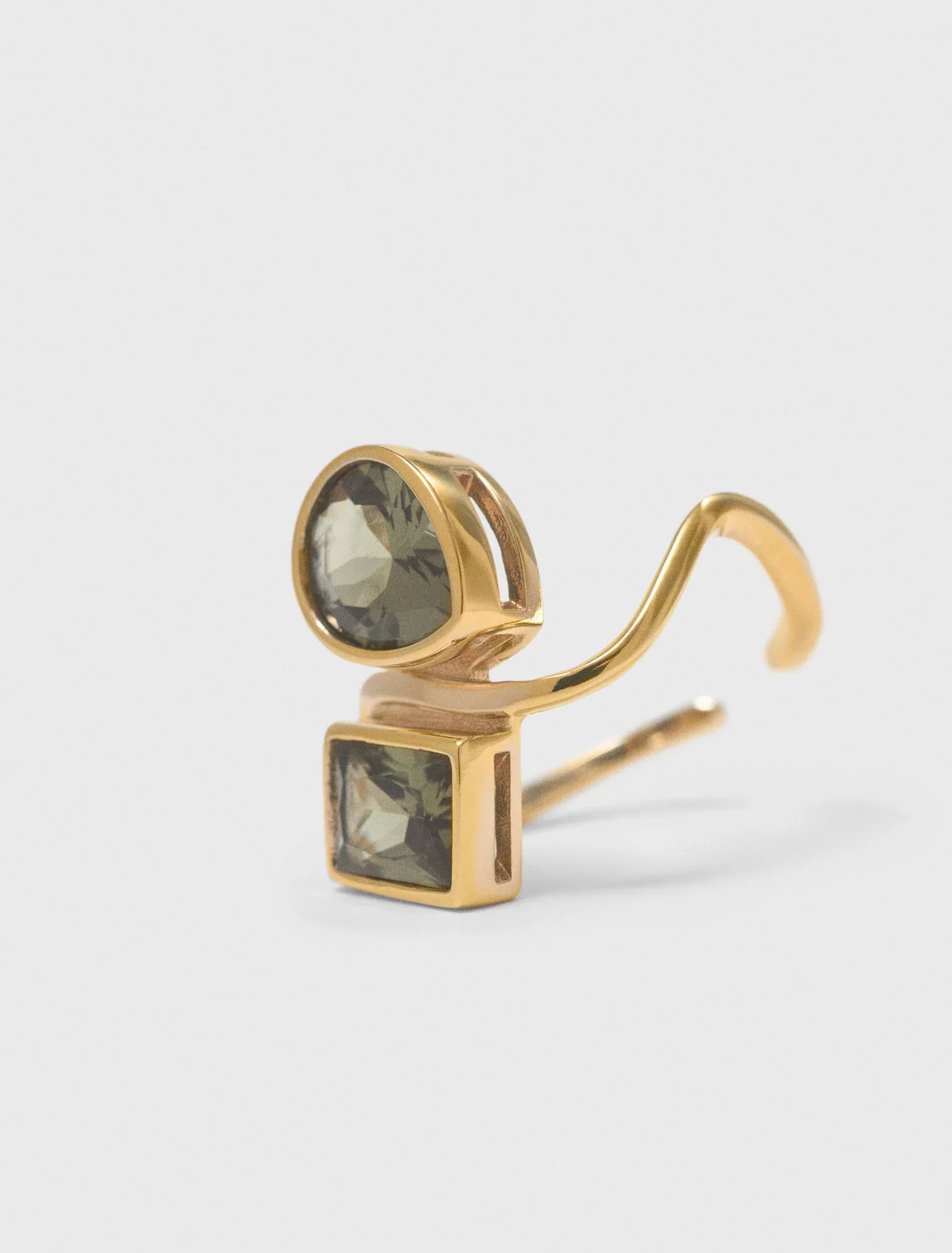 Asymmetrical Ring With Rhinestones Gold - Image 7