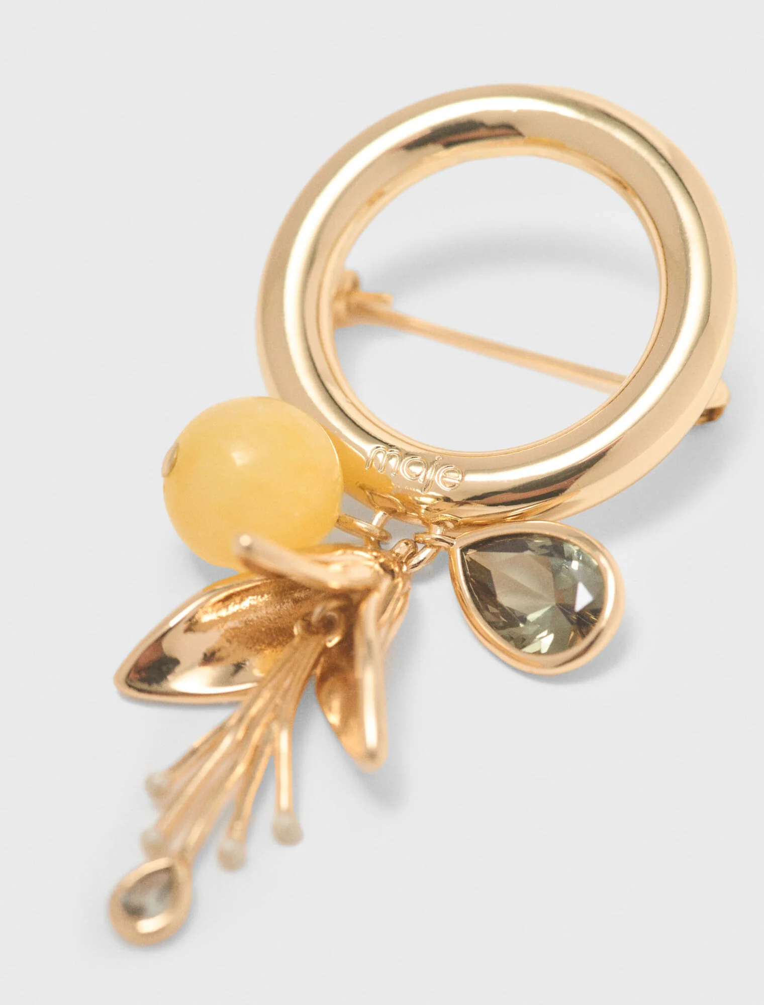 Ring Brooch With Detail Gold - Image 3