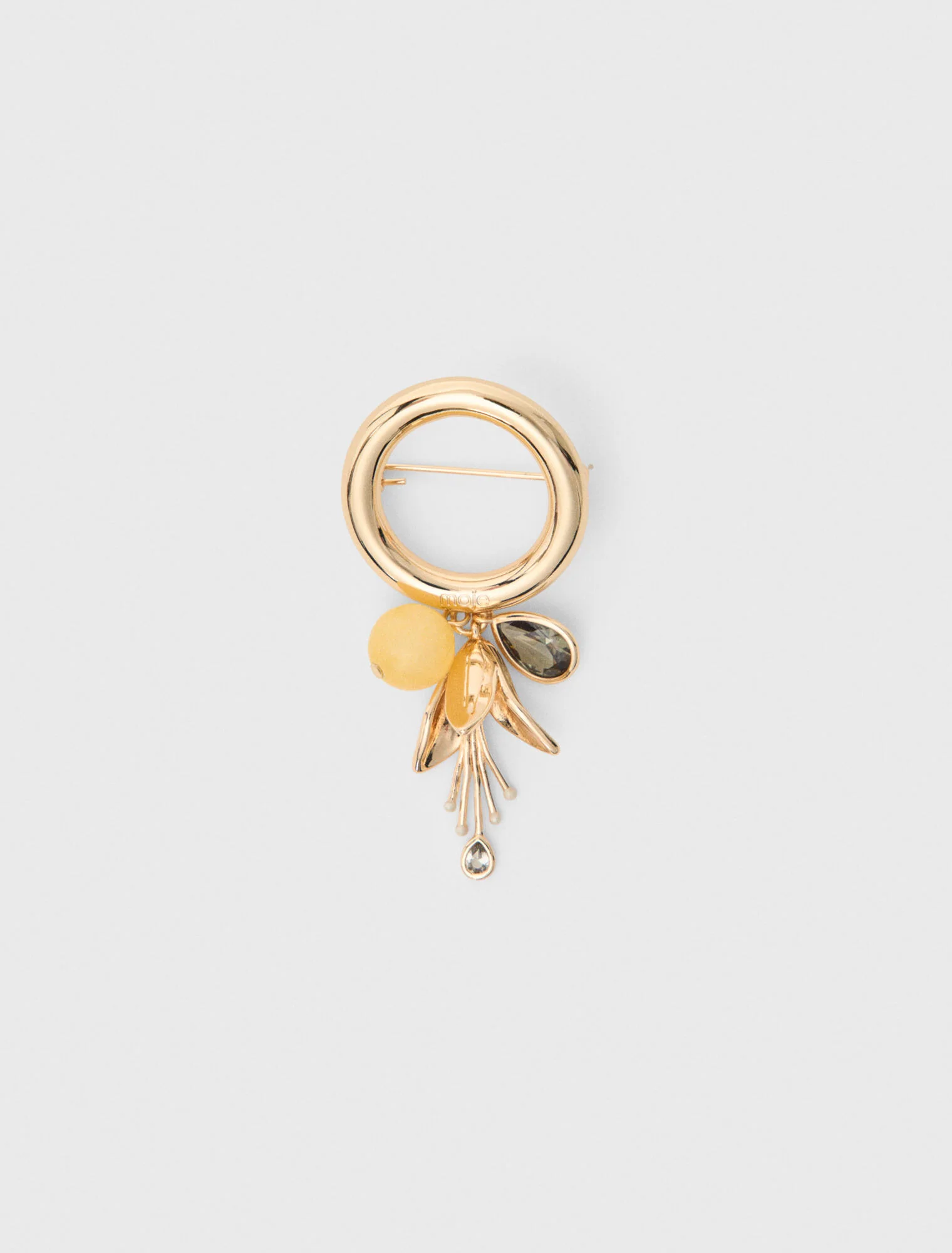 Ring Brooch With Detail Gold - Image 8