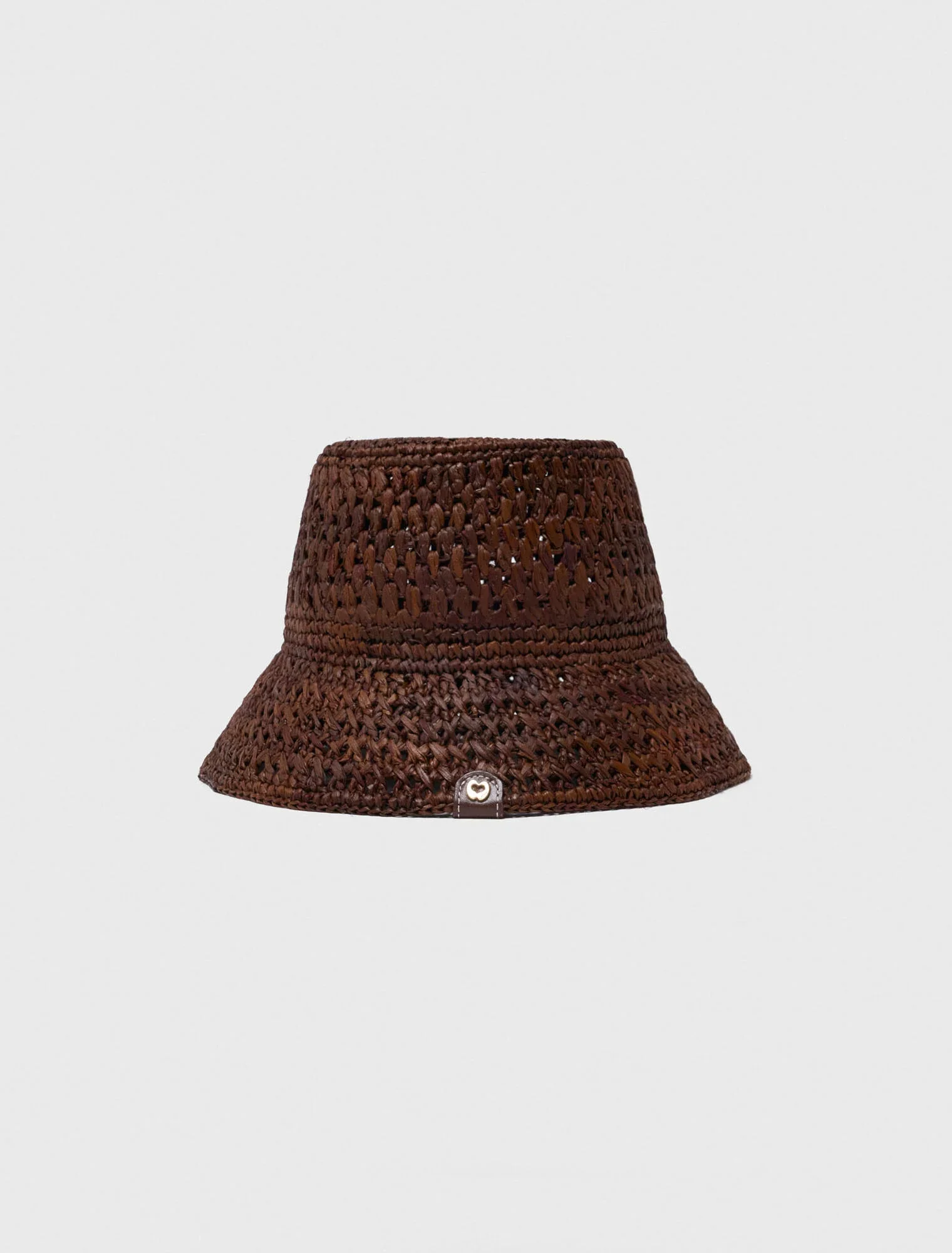 Colourful Natural Raffia Bucket Hat Brown - Image 5