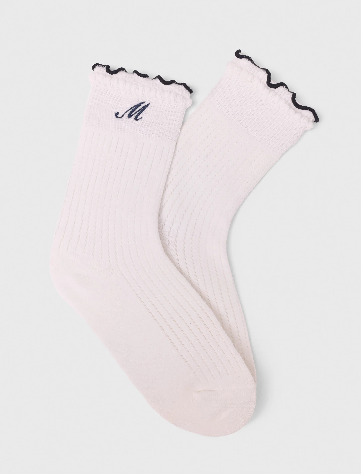 Cotton pointelle socks White - Image 5