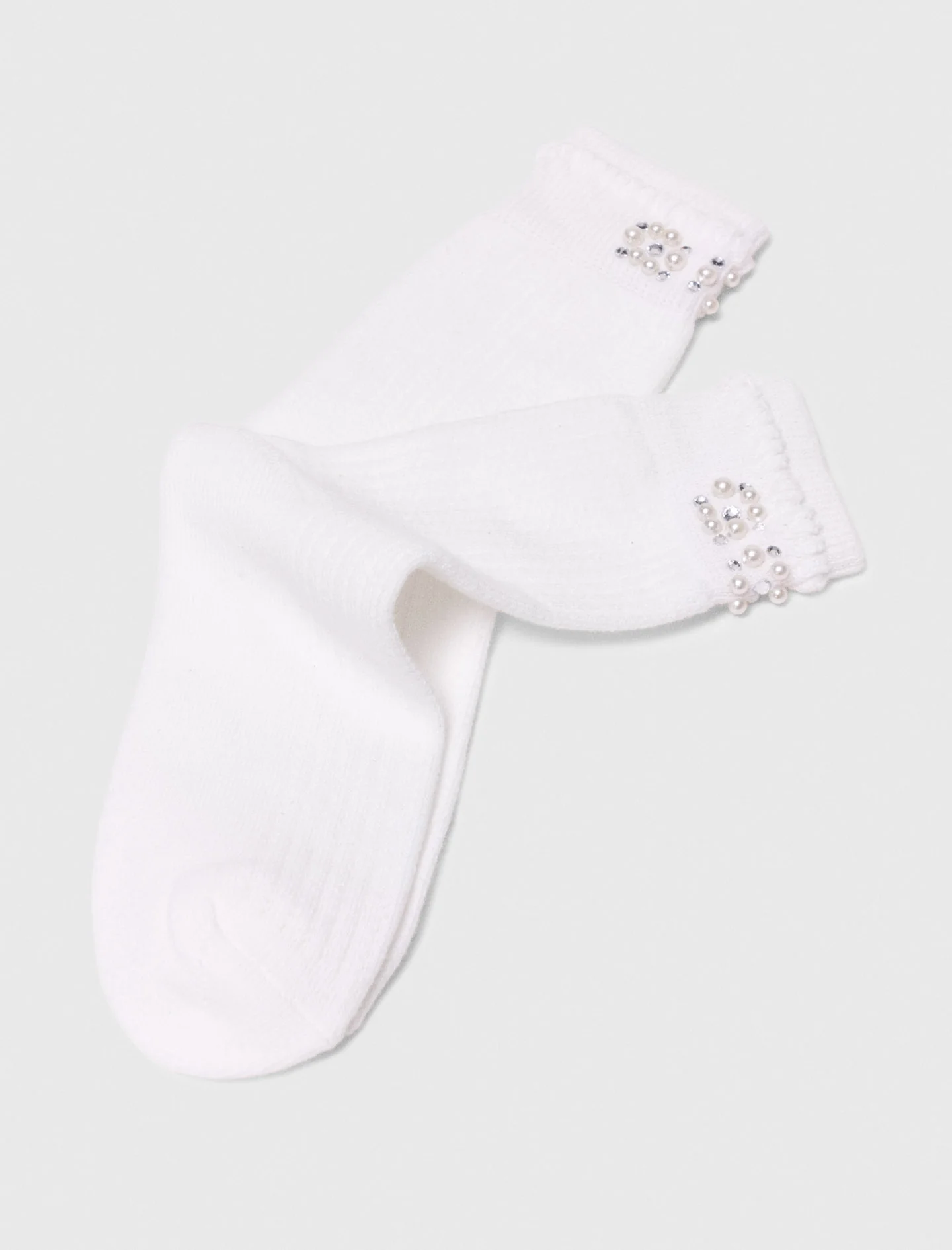 Pearl Pointelle Socks White - Image 4