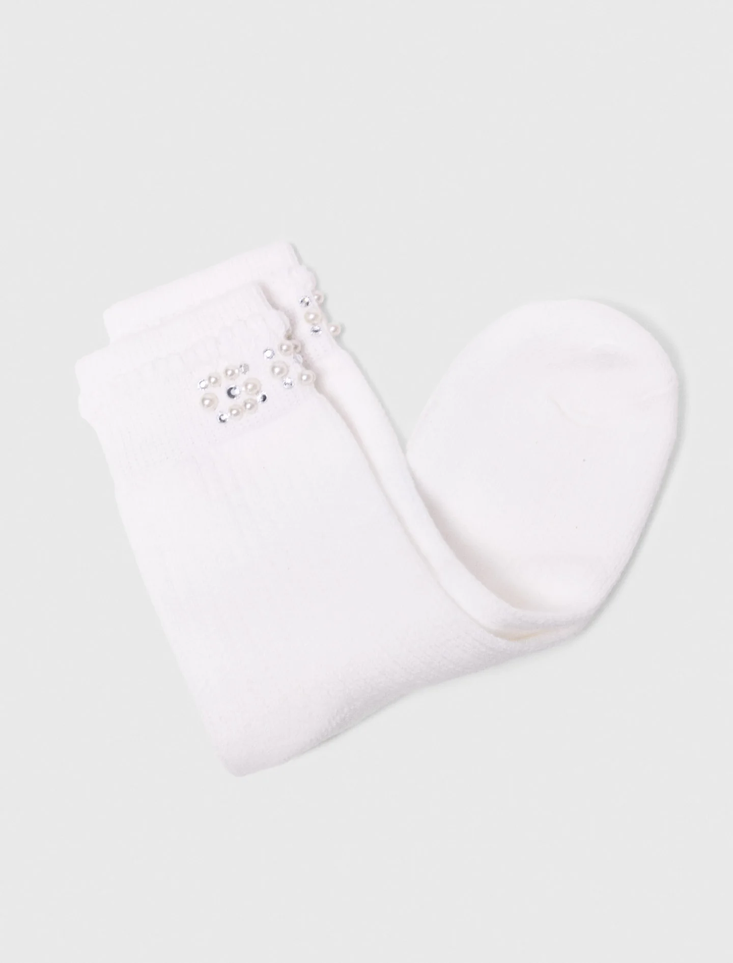 Pearl Pointelle Socks White - Image 5
