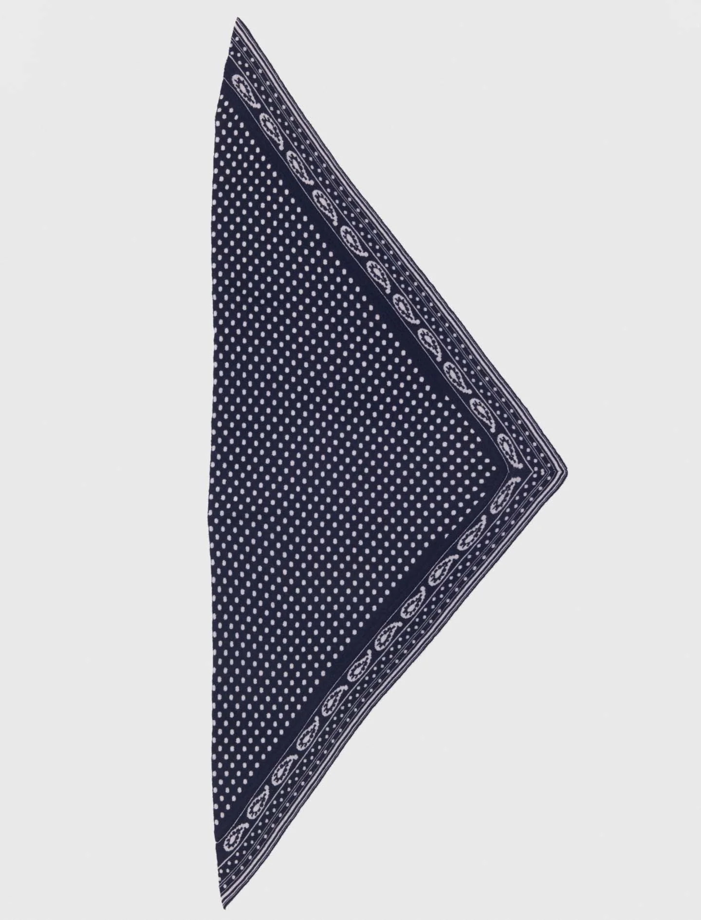 Reversible Triangle Scarf Navy Polka Dot Bandana Print - Image 7