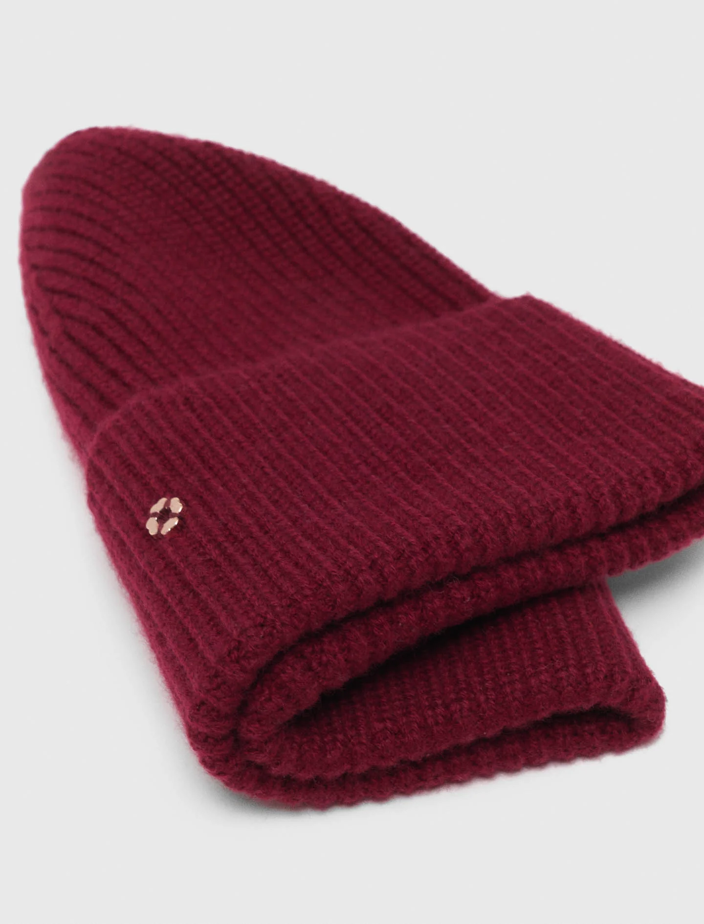 Wool and cashmere hat Burgundy - Image 3