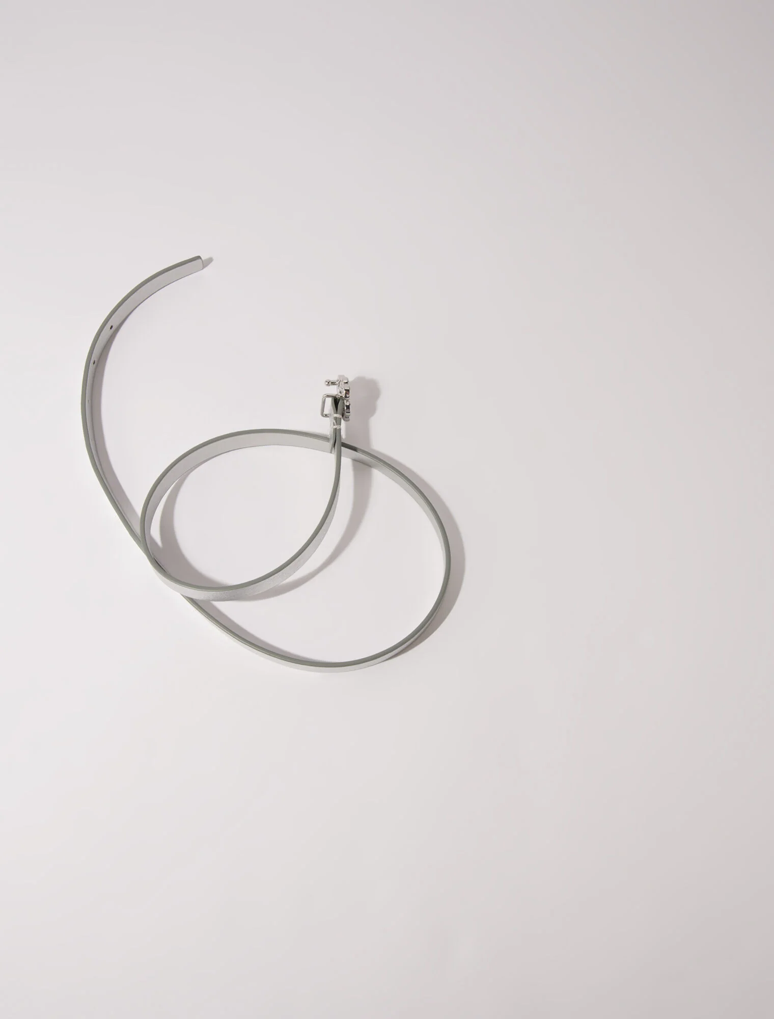 Slim belt with clover buckle Silver - Image 4