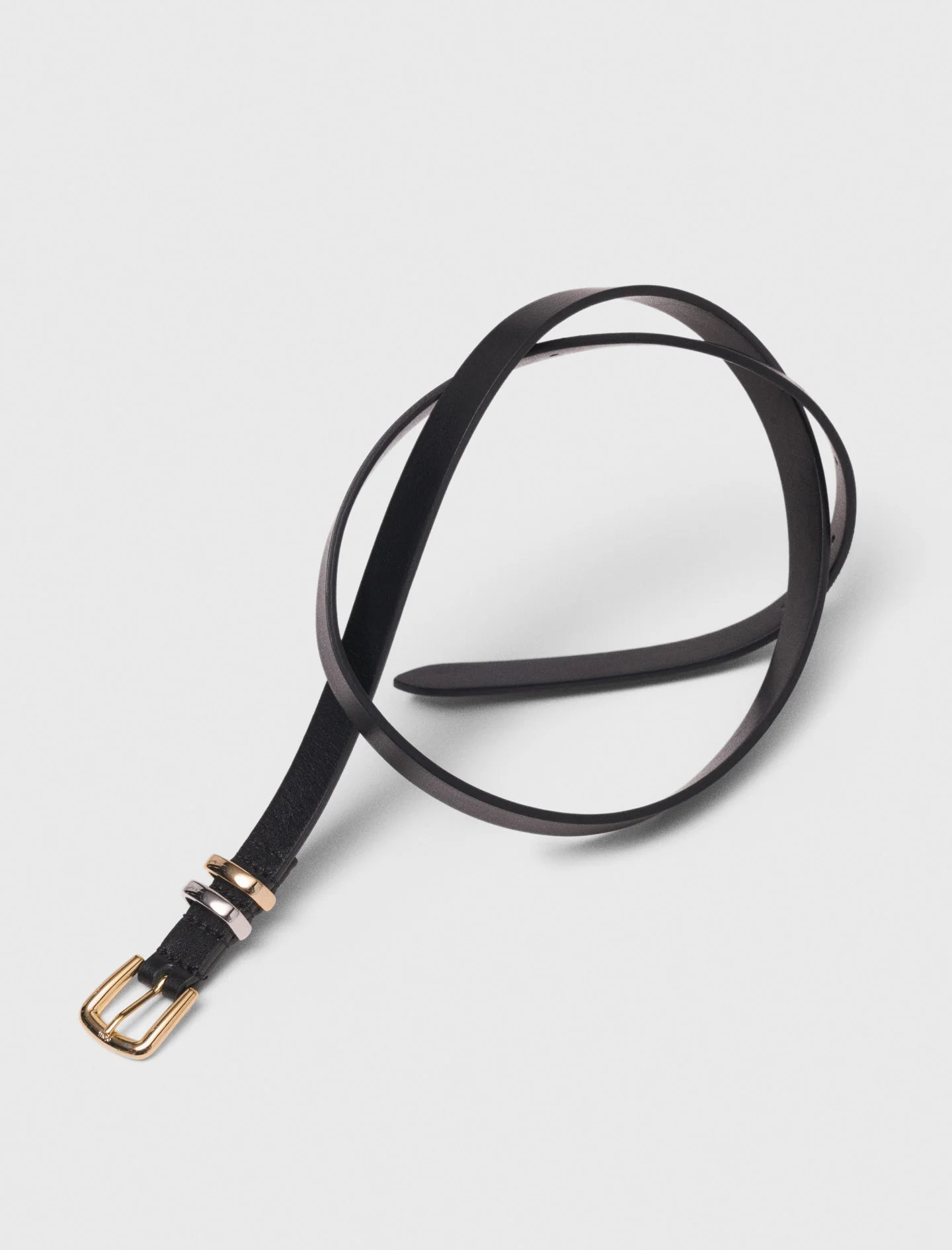 Thin belt with square buckle Black - Image 4