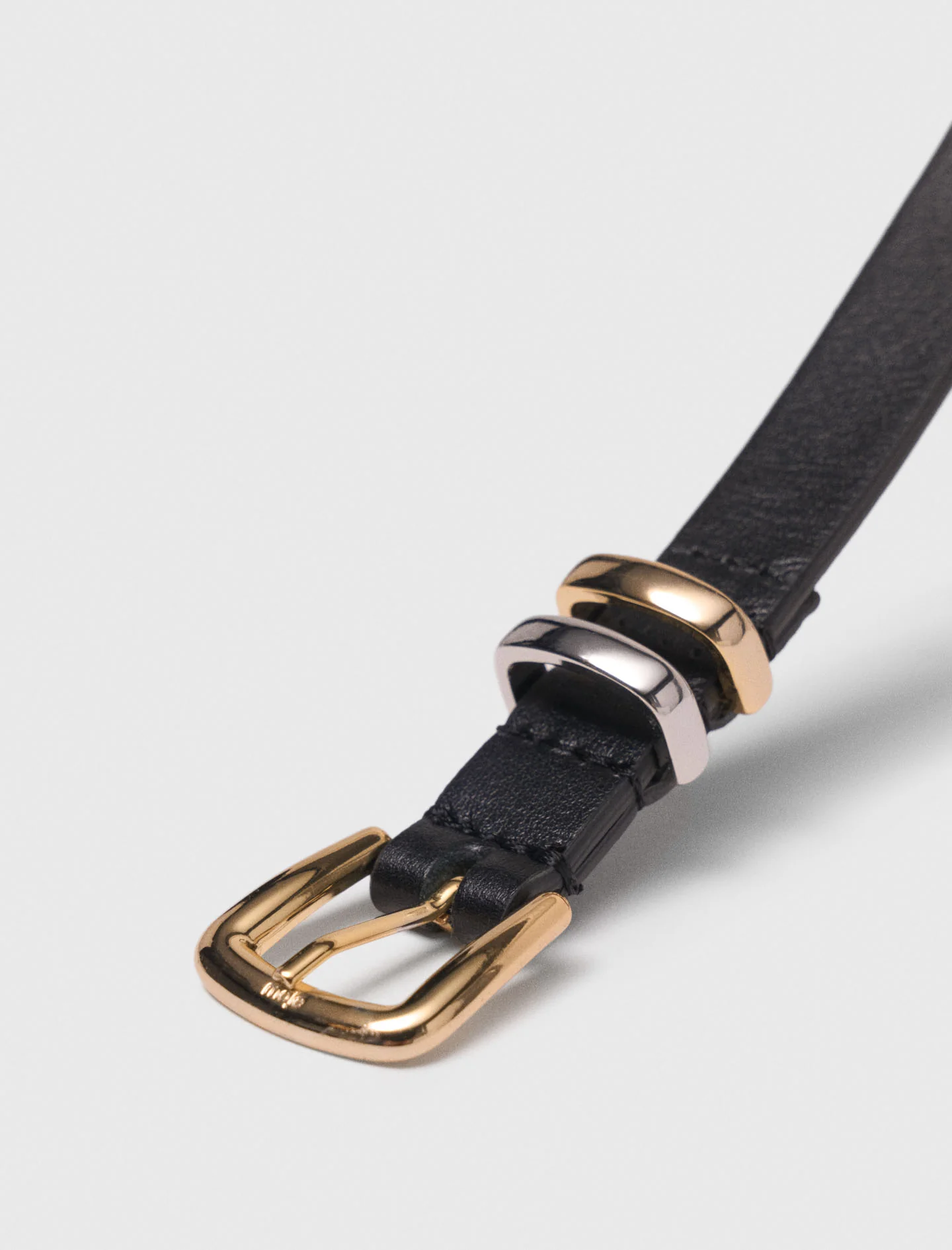 Thin belt with square buckle Black - Image 5