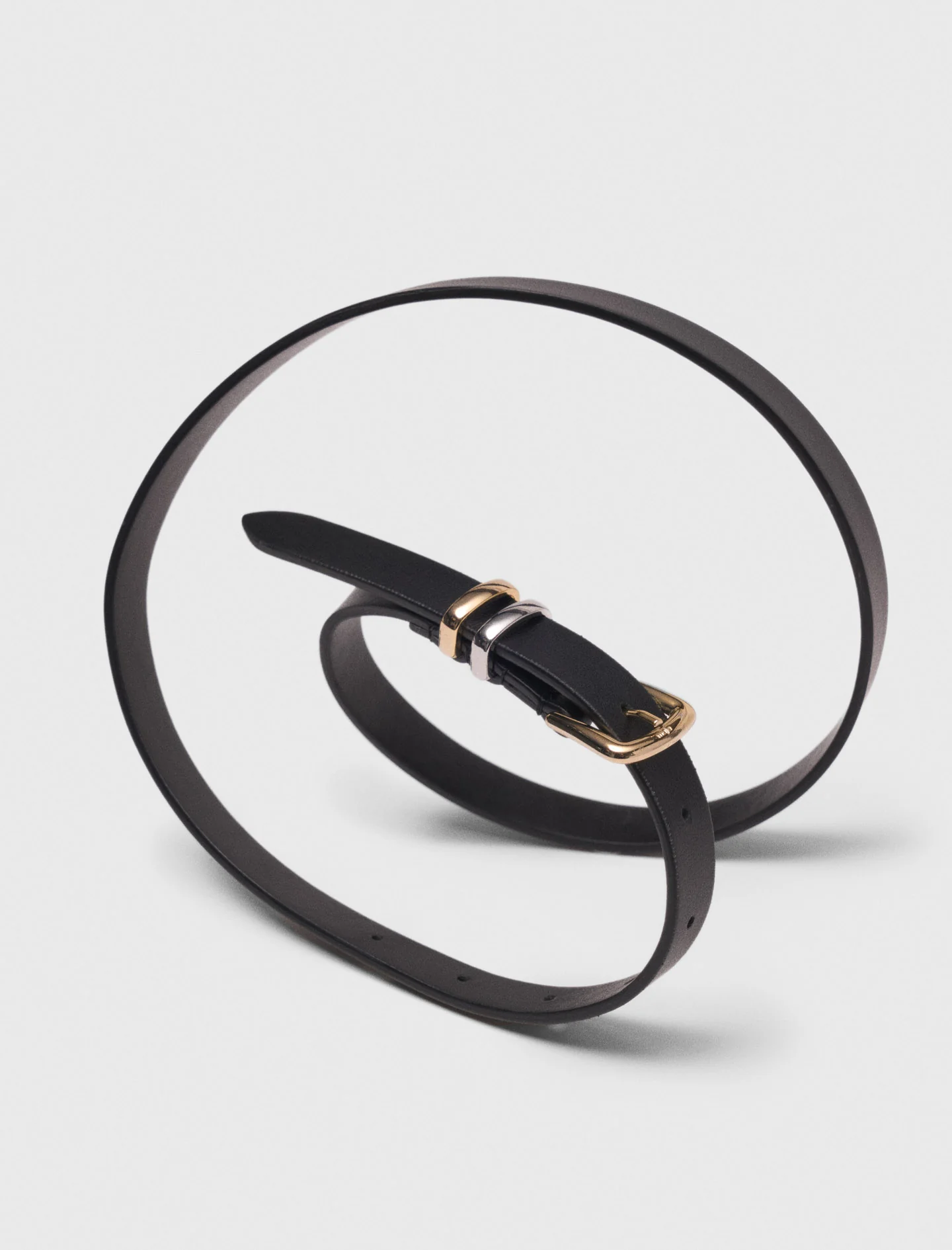 Thin belt with square buckle Black - Image 6