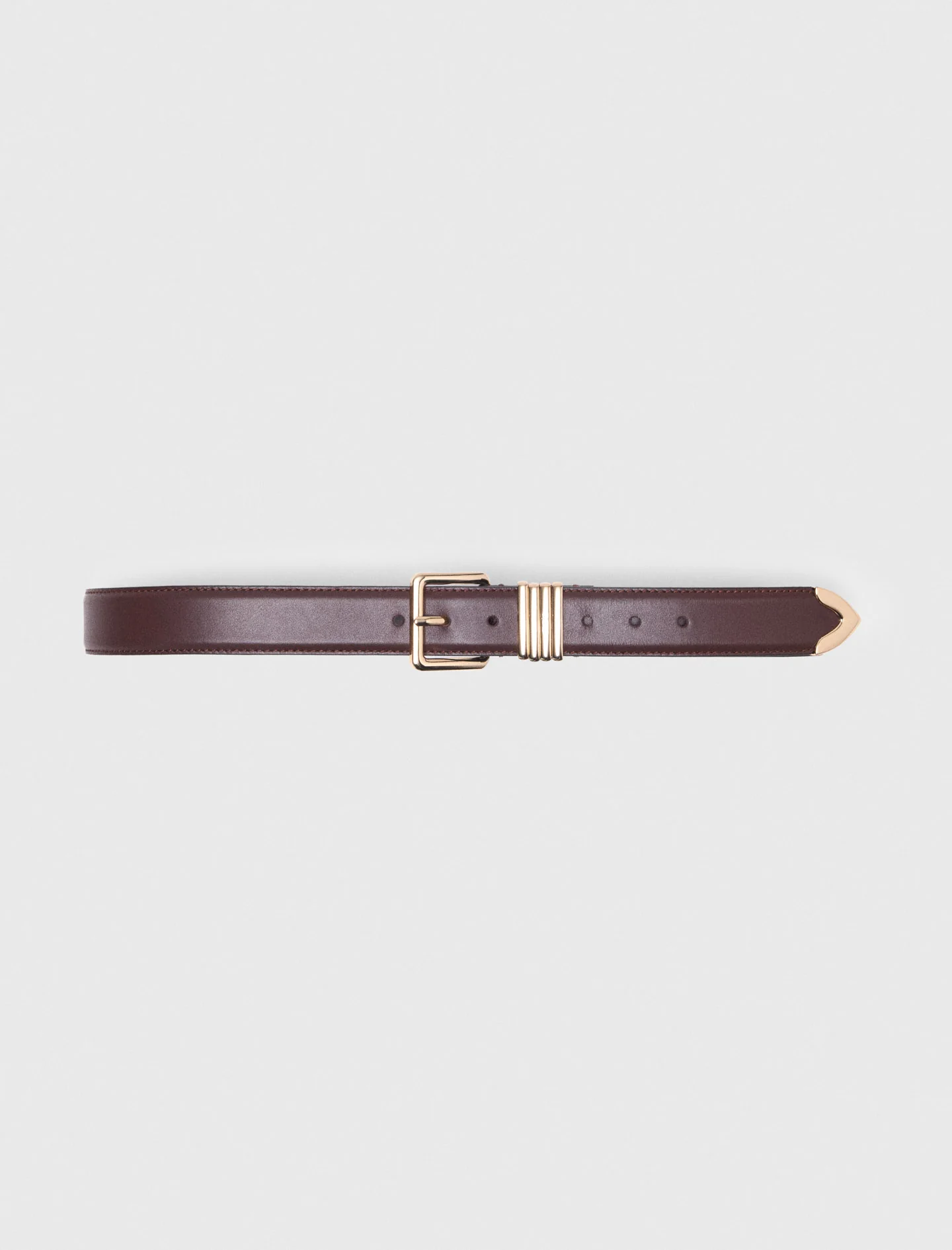 Smooth leather belt Dark Brown