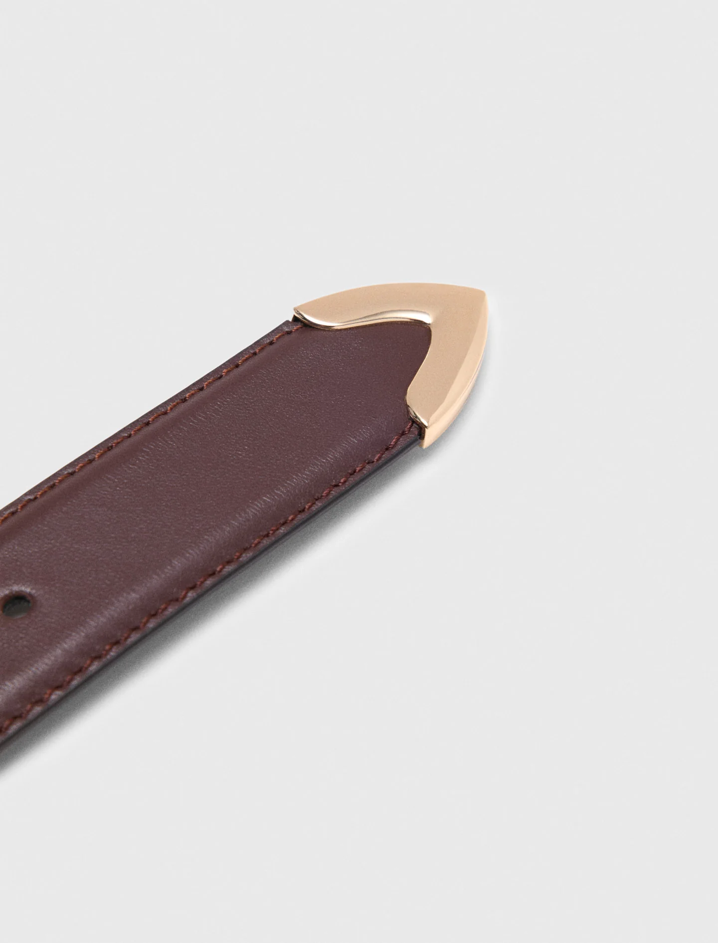 Smooth leather belt Dark Brown - Image 2