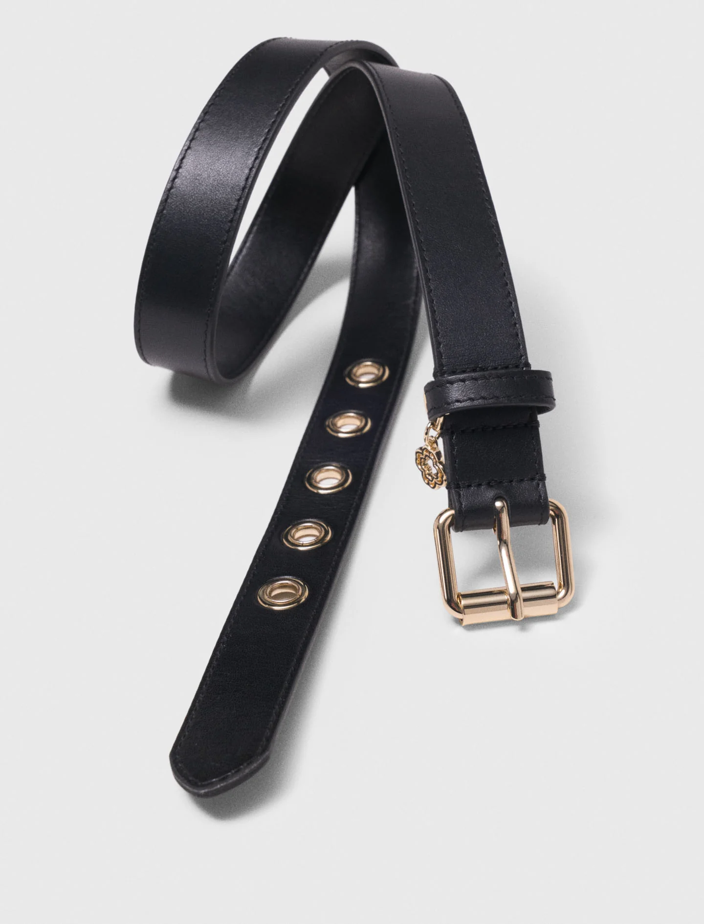 Leather Belt With Miss M Buckle Black - Image 3