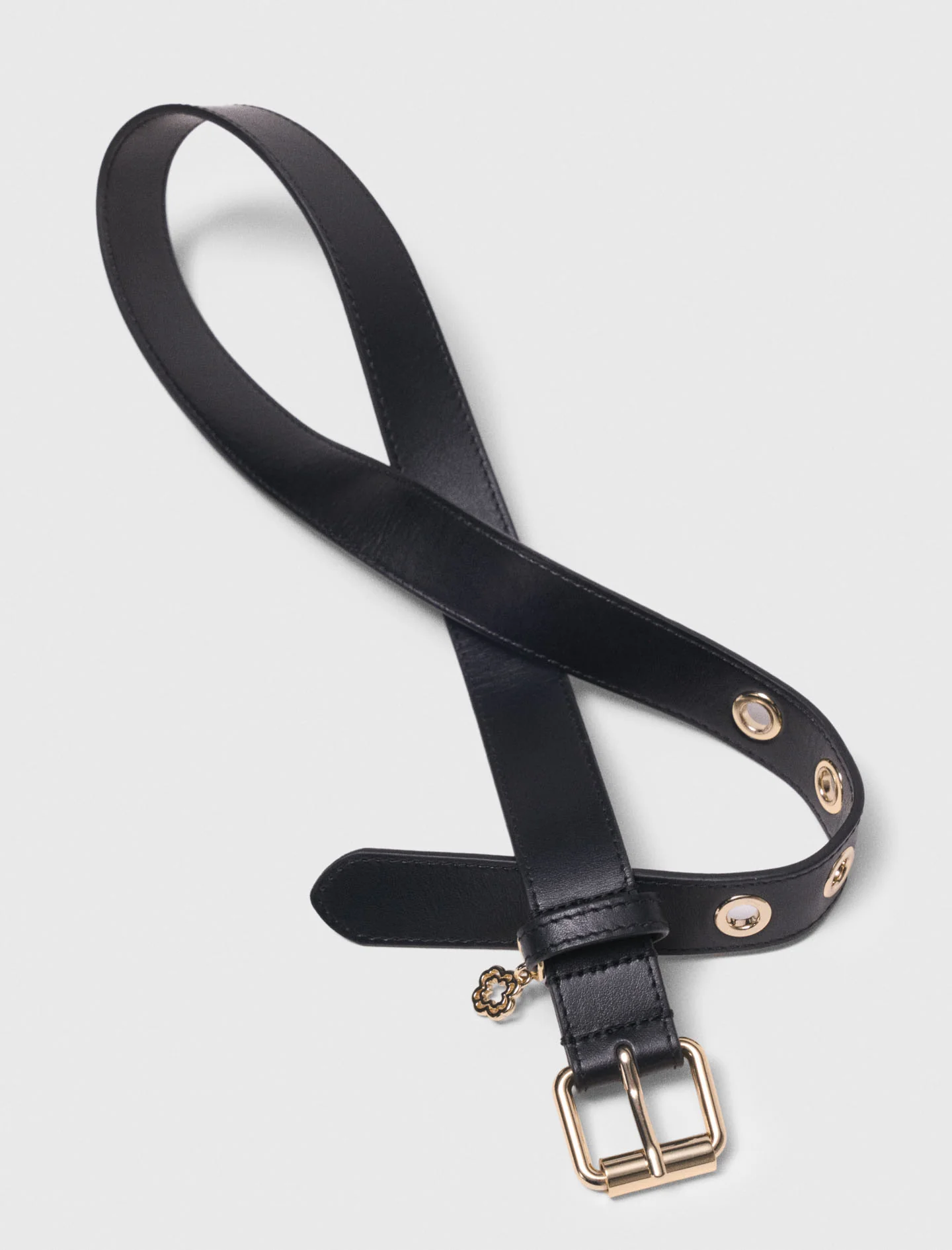 Leather Belt With Miss M Buckle Black - Image 4