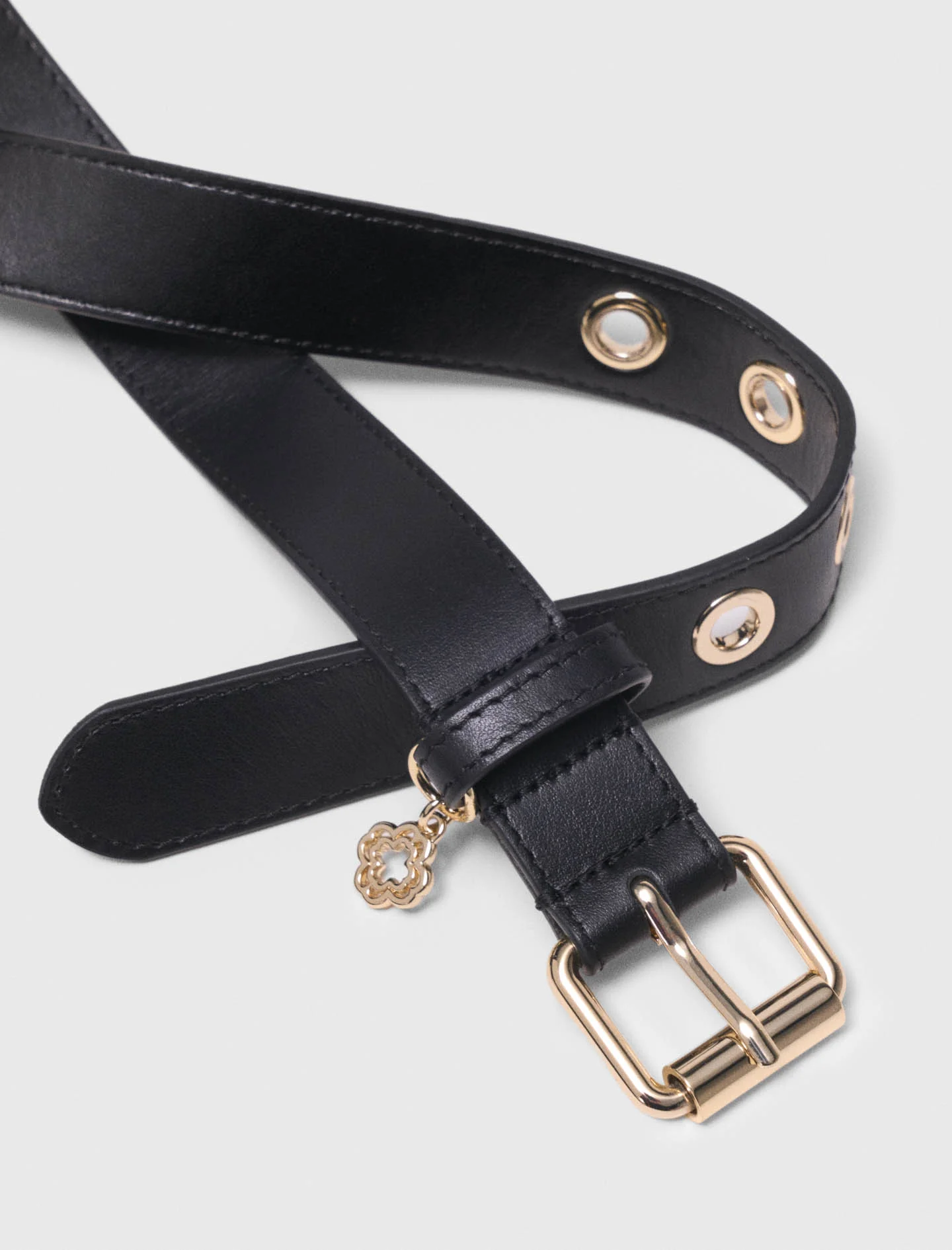 Leather Belt With Miss M Buckle Black - Image 5