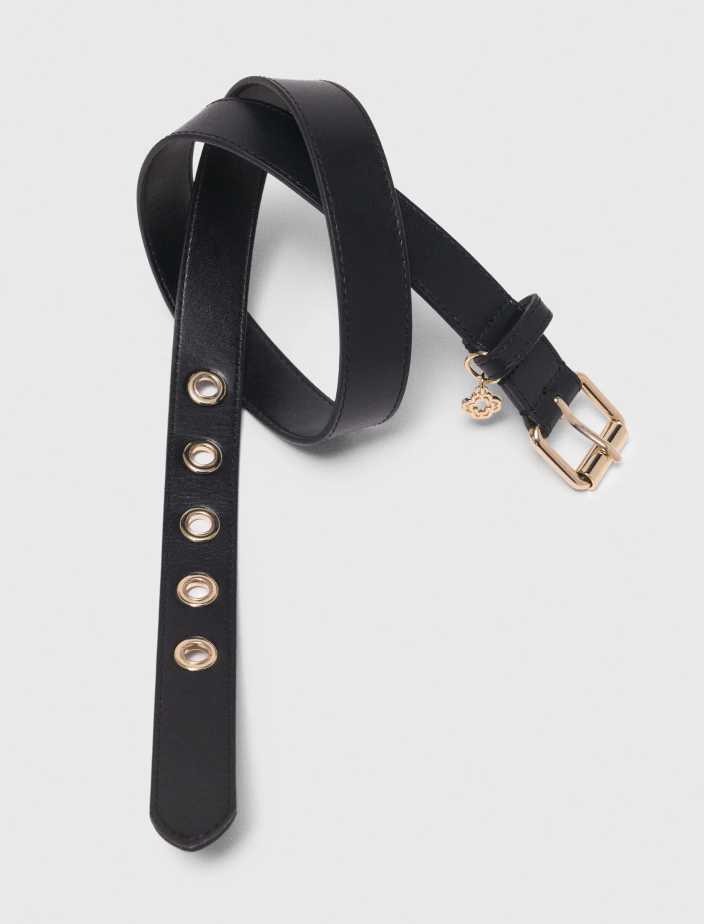 Leather Belt With Miss M Buckle Black - Image 6