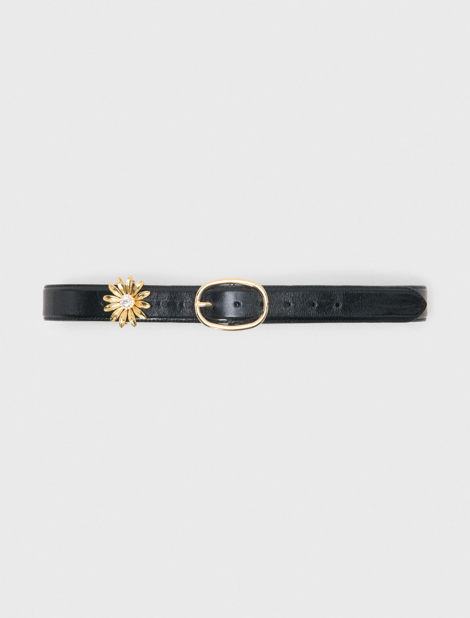 Leather Belt With Removable Jewel Black - Image 5