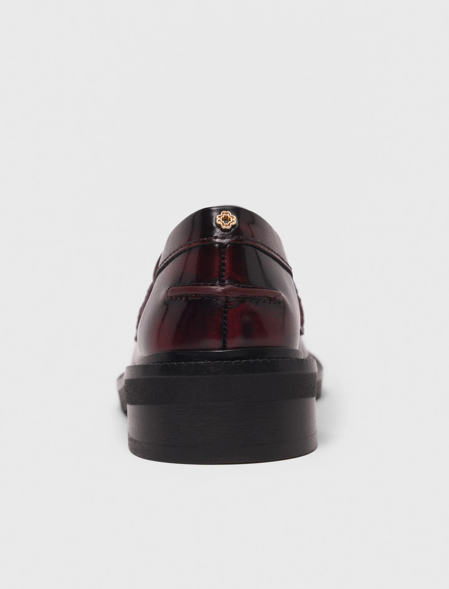 Brushed leather loafers Burgundy - Image 4