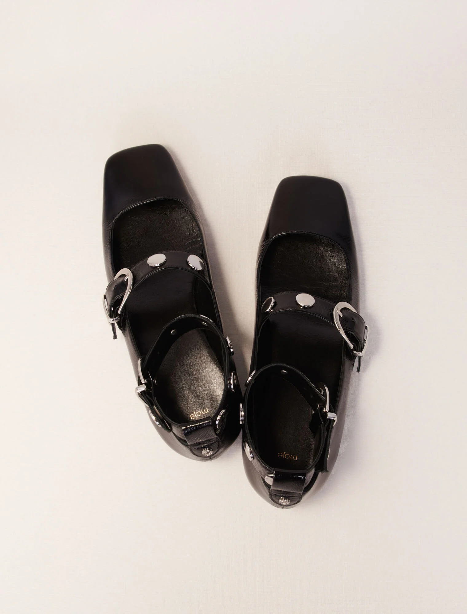 Studded leather mary jane pumps Black - Image 4