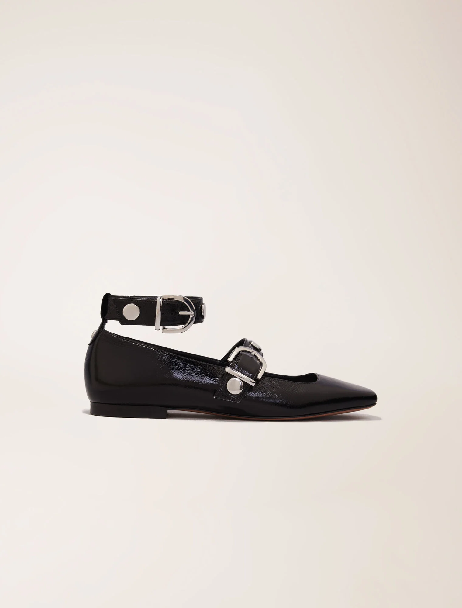 Studded leather mary jane pumps Black - Image 6