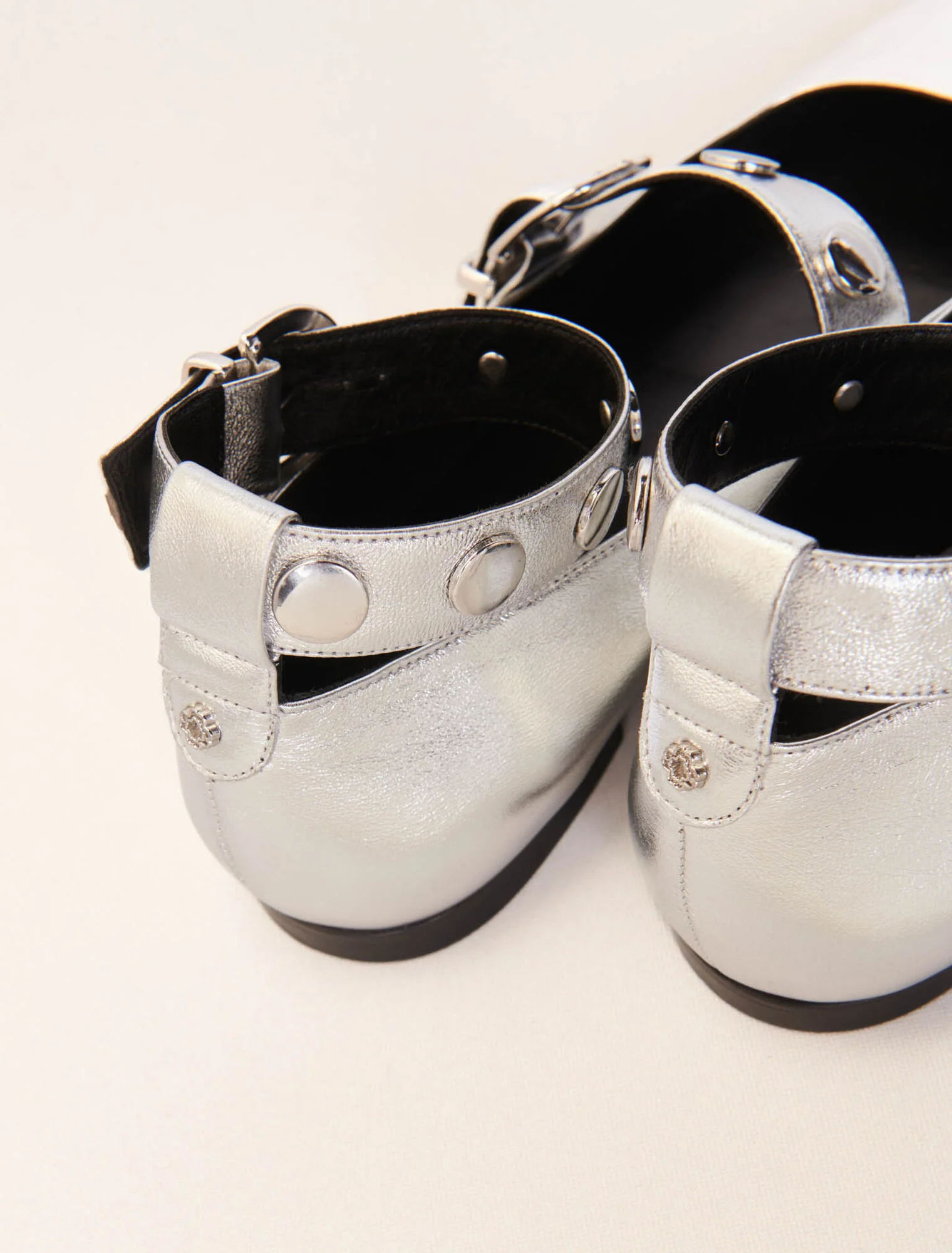 Metallic leather mary janes Silver - Image 3