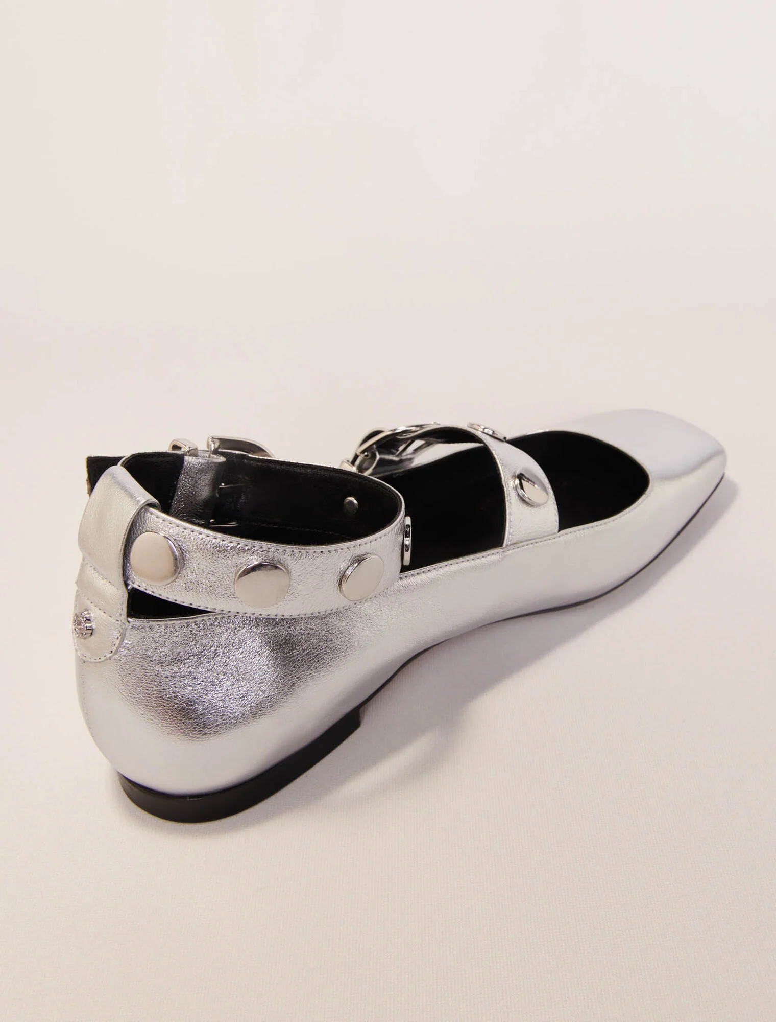 Metallic leather mary janes Silver - Image 6