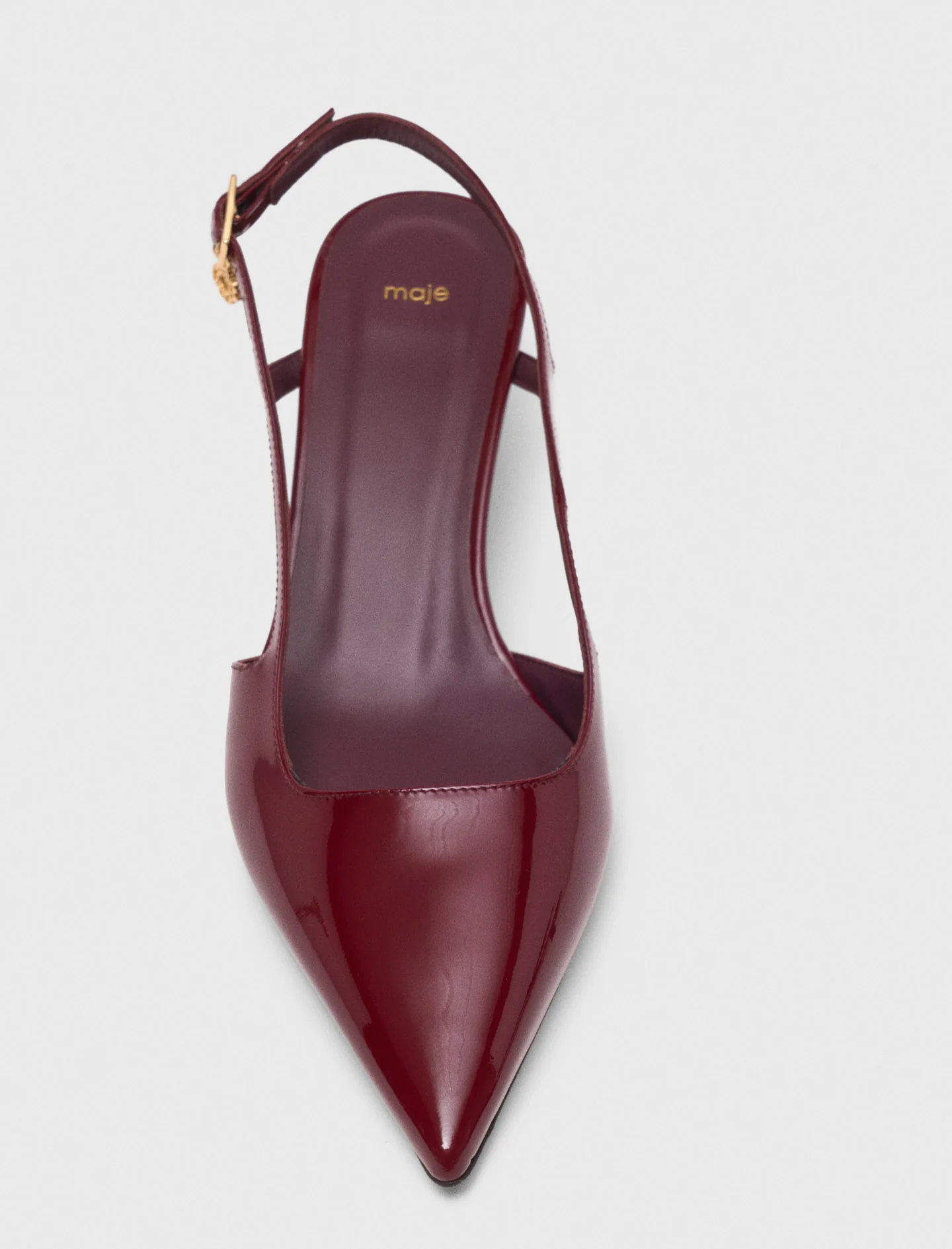 Patent leather slingback pumps Burgundy - Image 2
