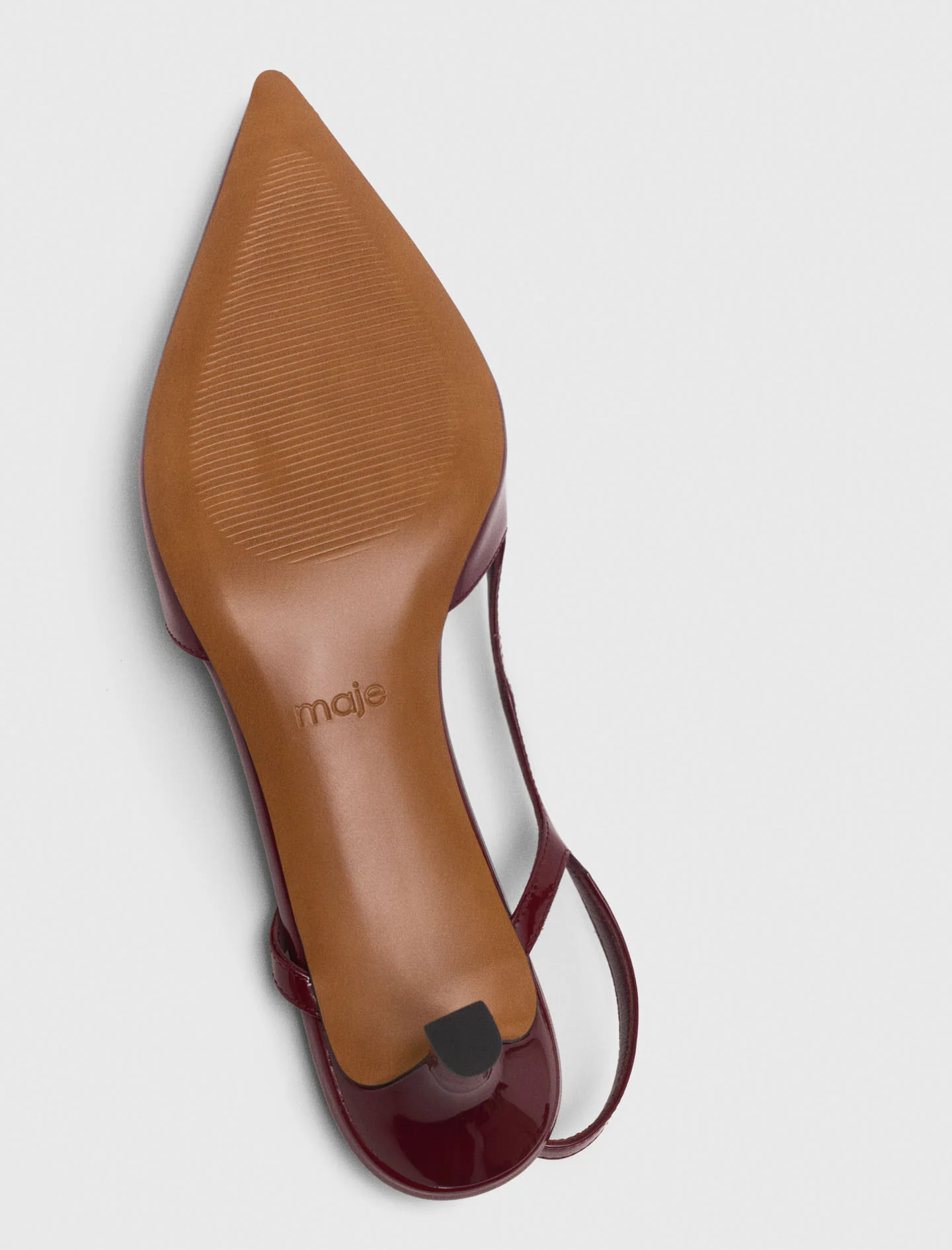 Patent leather slingback pumps Burgundy - Image 4