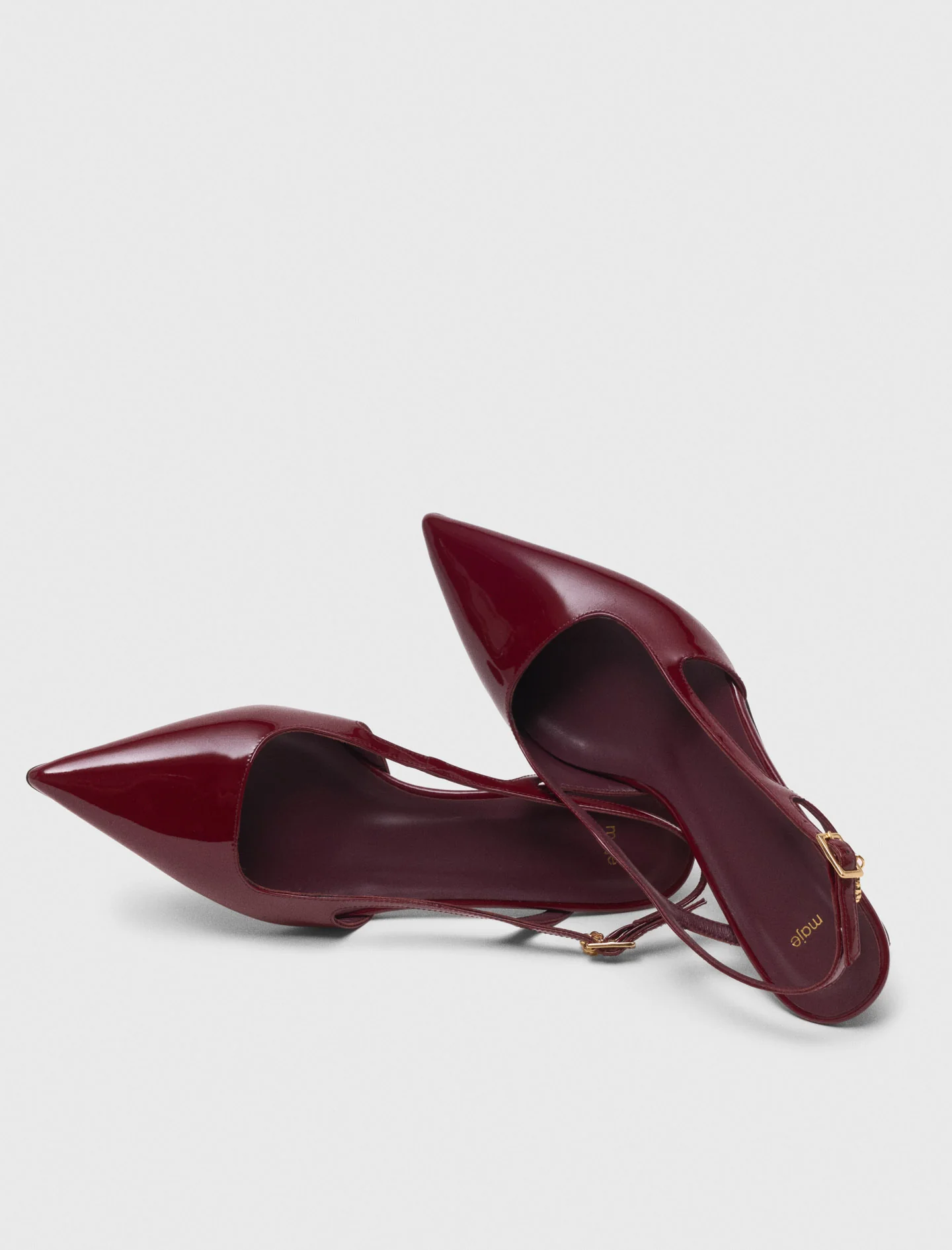 Patent leather slingback pumps Burgundy - Image 6