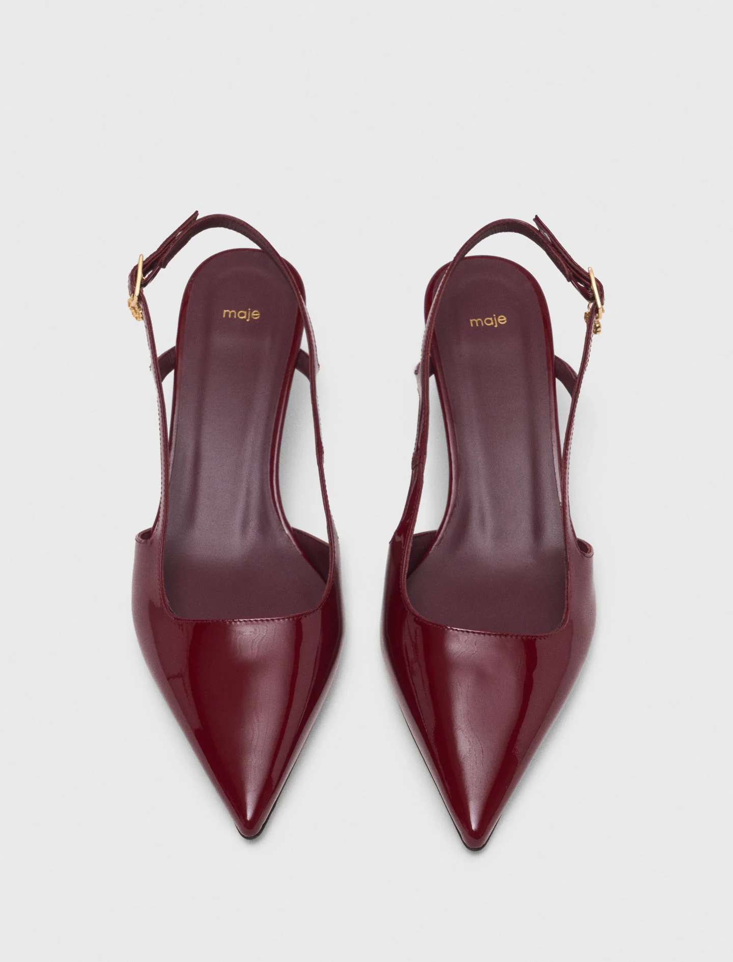 Patent leather slingback pumps Burgundy - Image 7