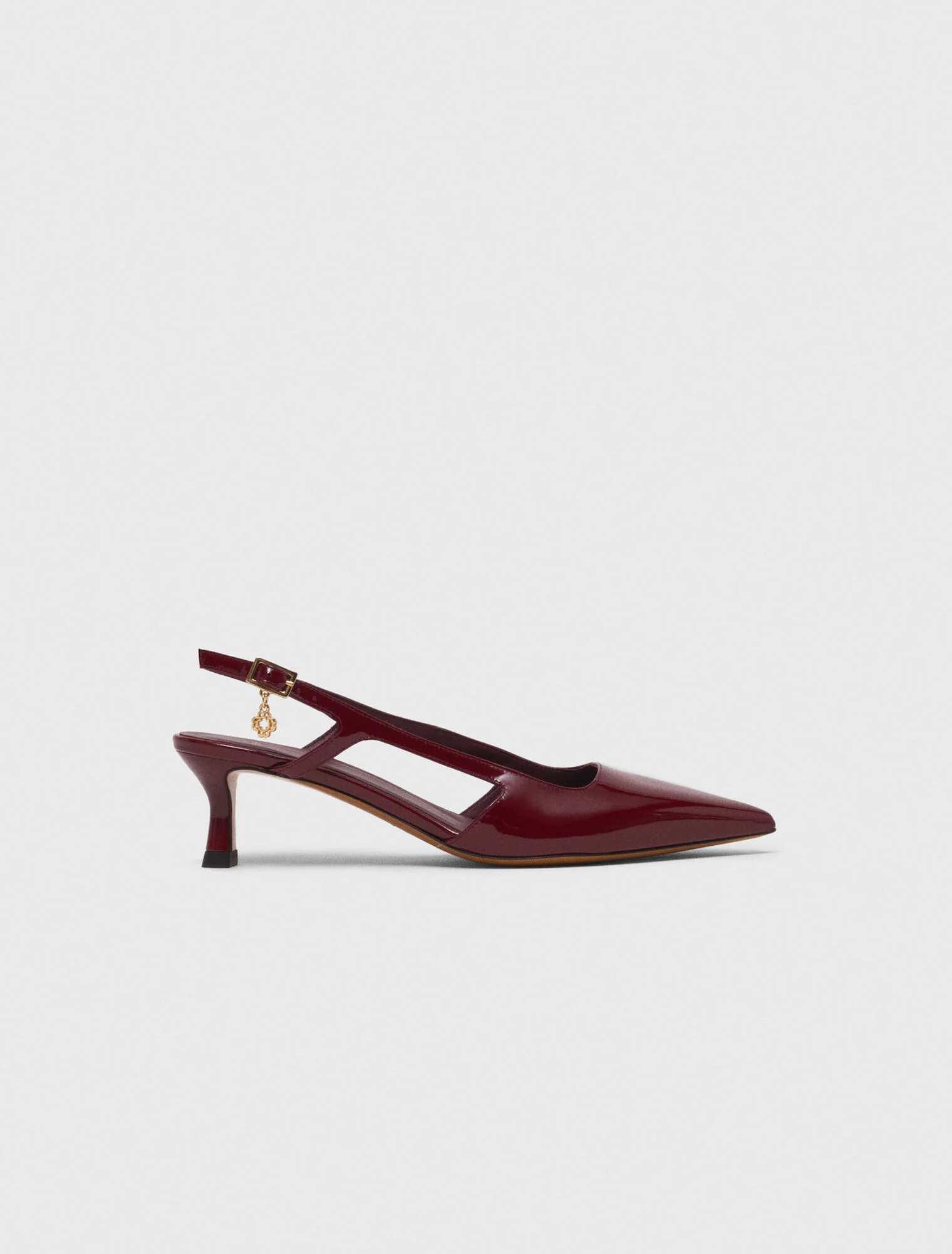 Patent leather slingback pumps Burgundy - Image 8