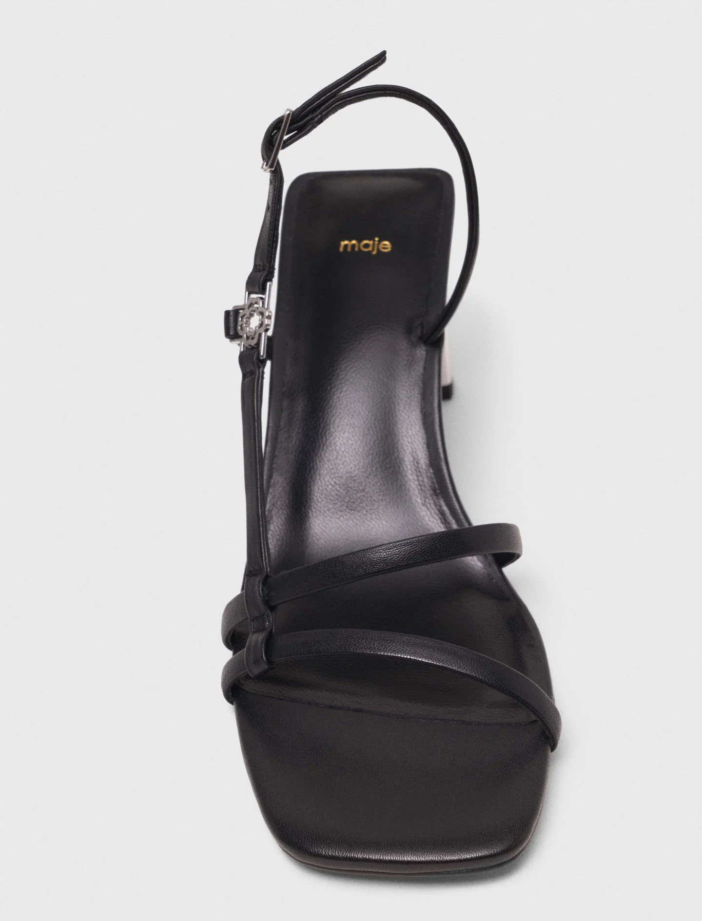 Strappy sandals with metallic heel Black - Image 3
