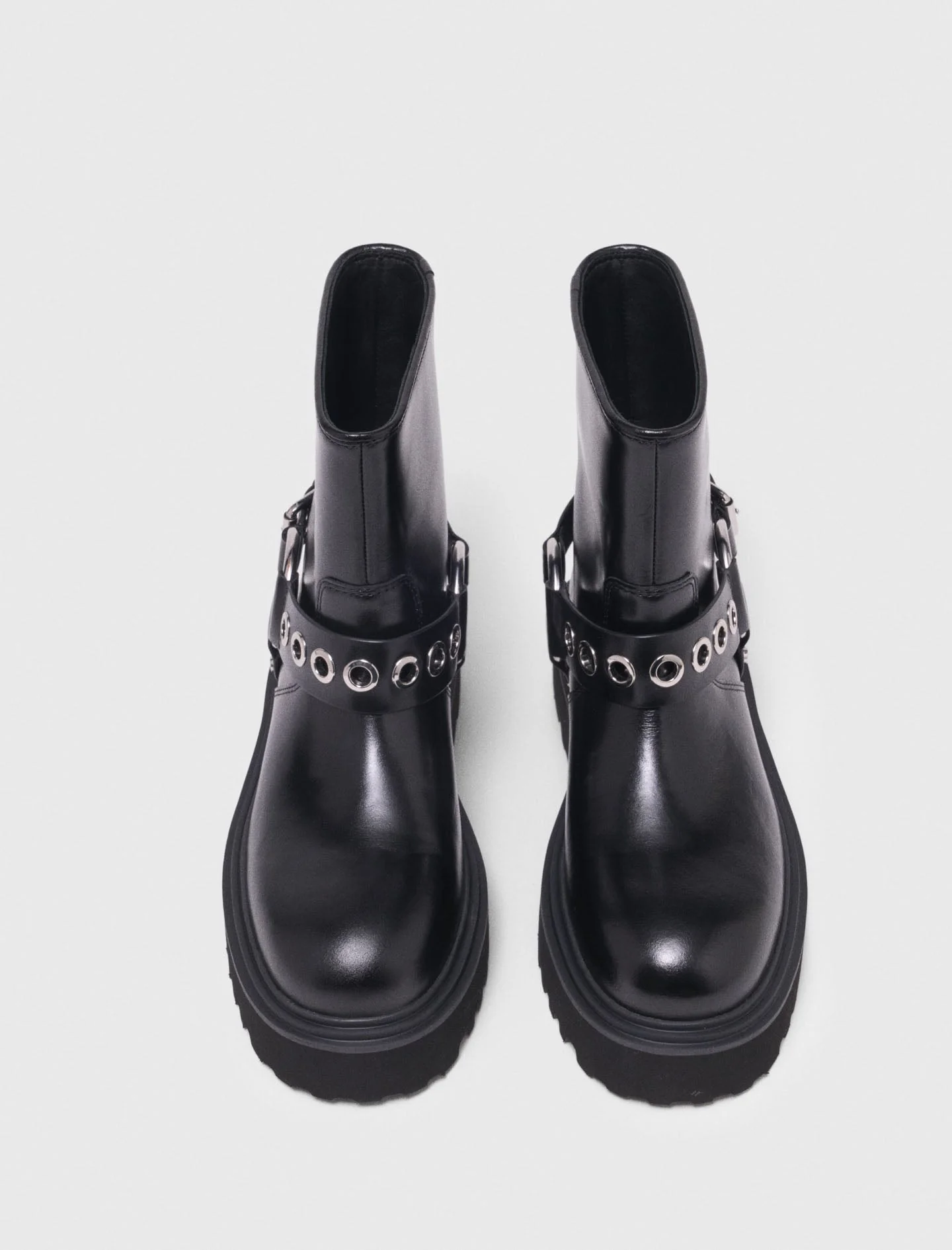 Leather Biker Boot Black - Image 4