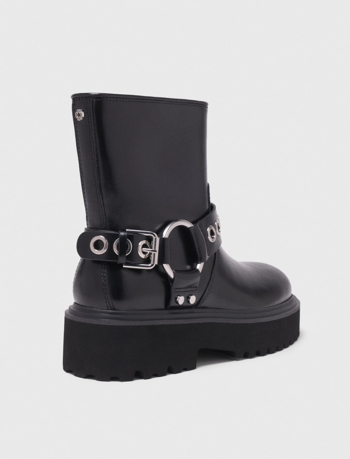 Leather Biker Boot Black - Image 5