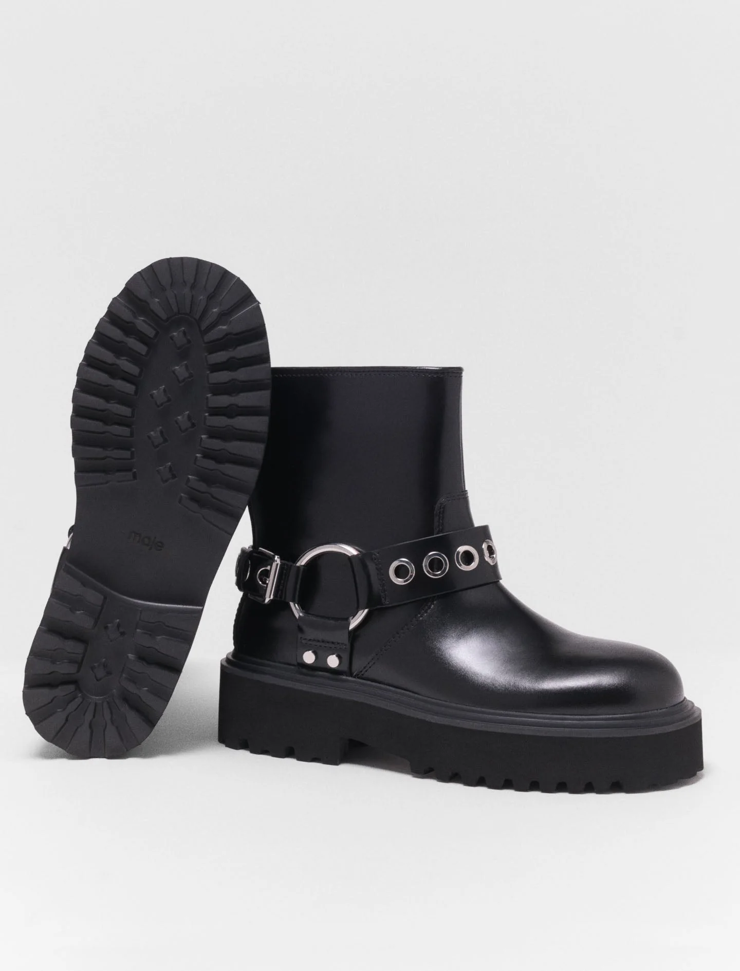 Leather Biker Boot Black - Image 6