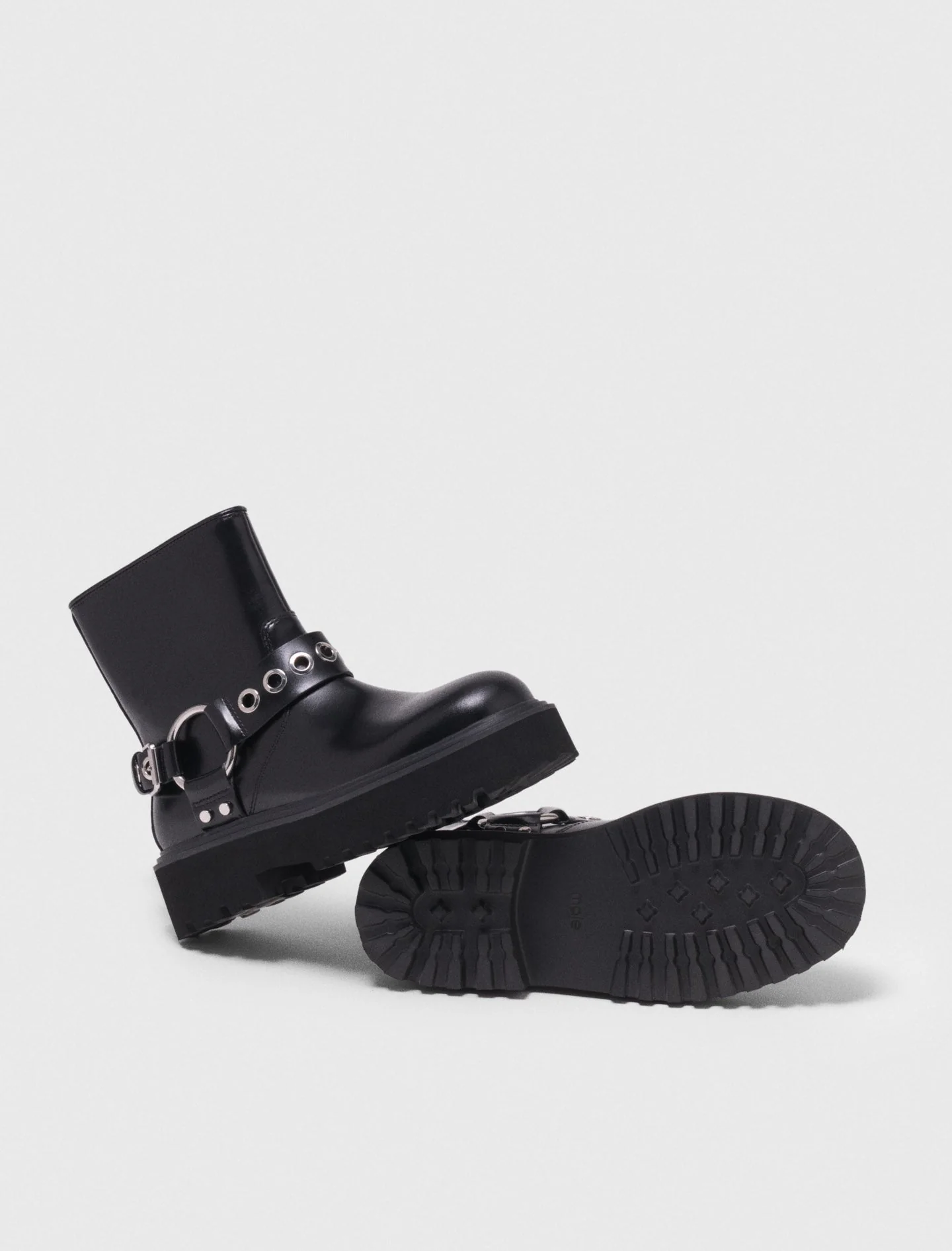 Leather Biker Boot Black - Image 7