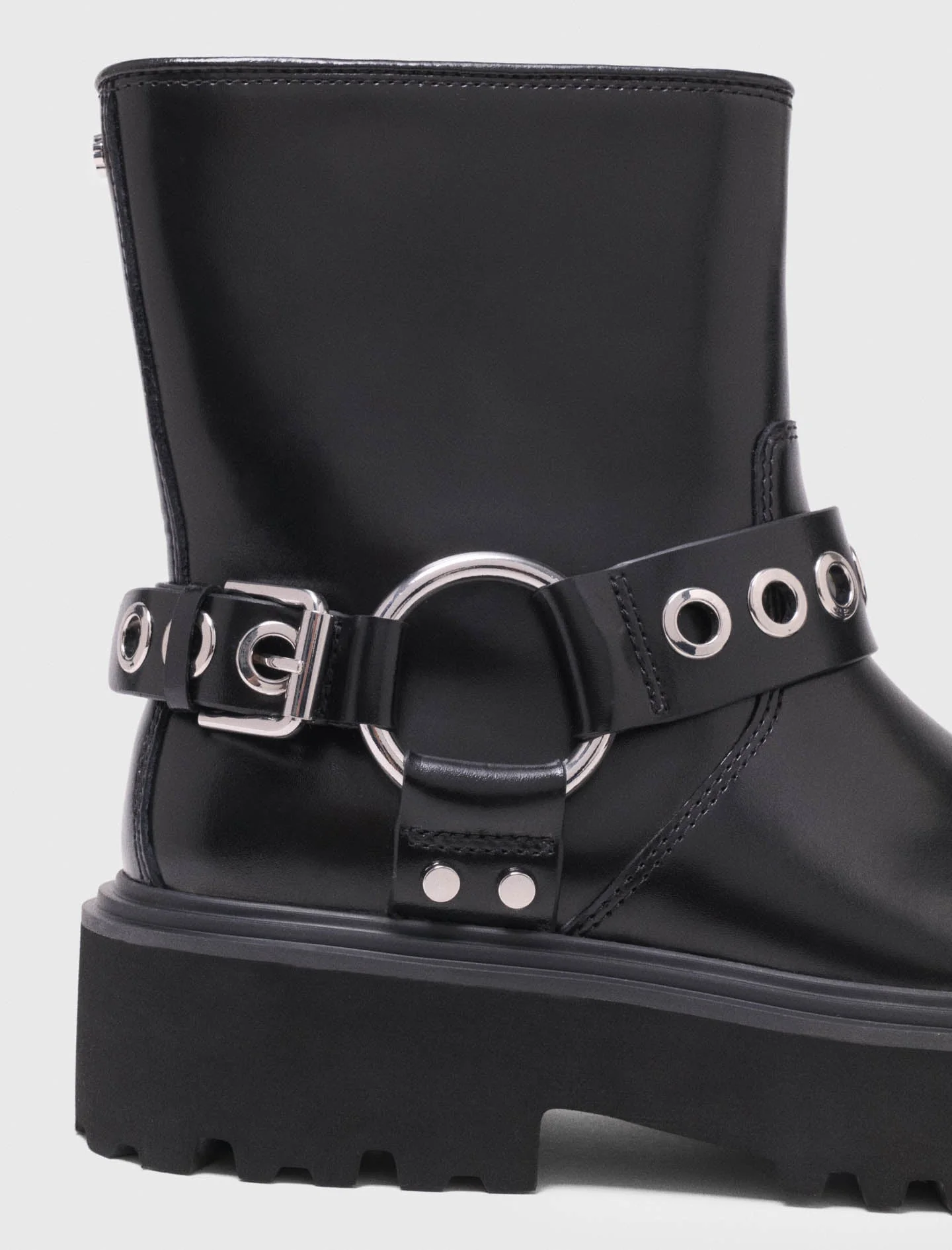 Leather Biker Boot Black - Image 8