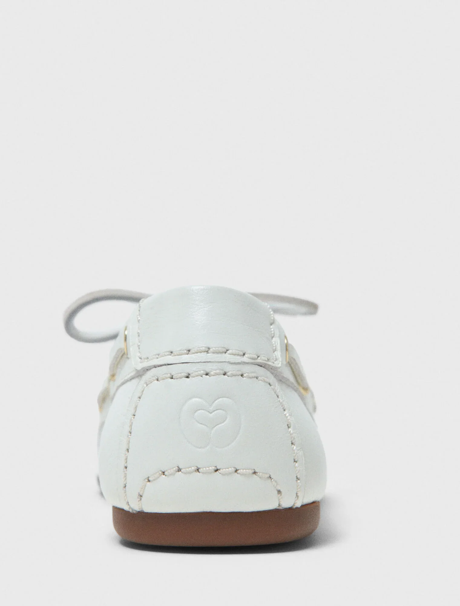 Leather Boat Shoes White - Image 4