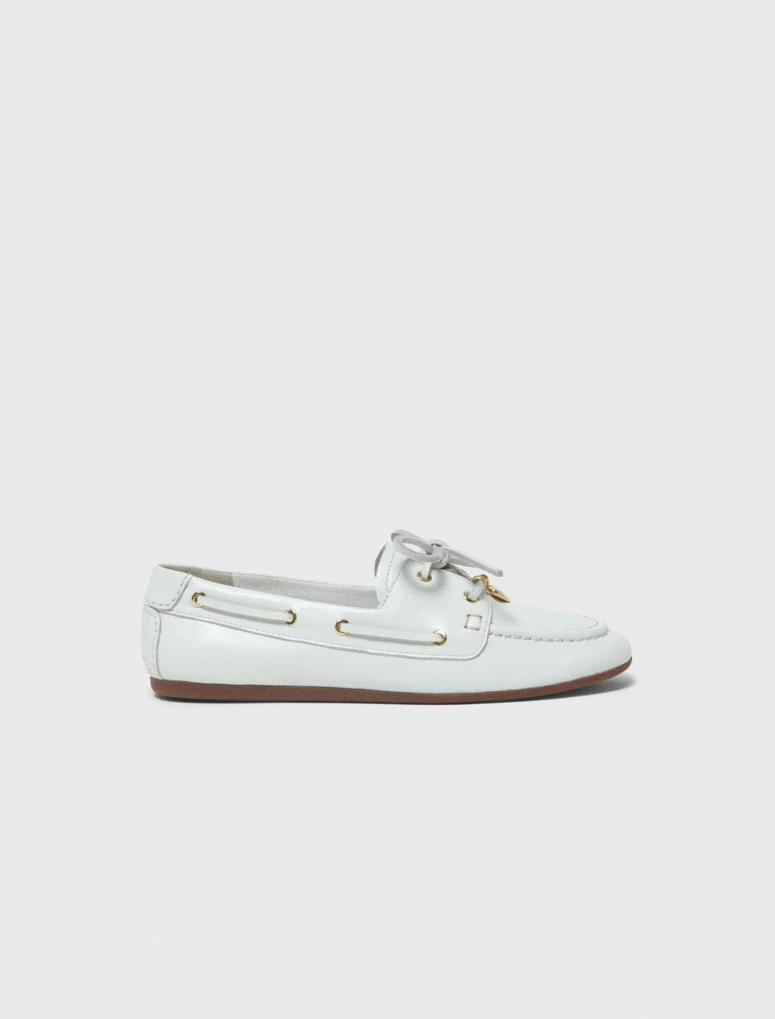Leather Boat Shoes White - Image 5