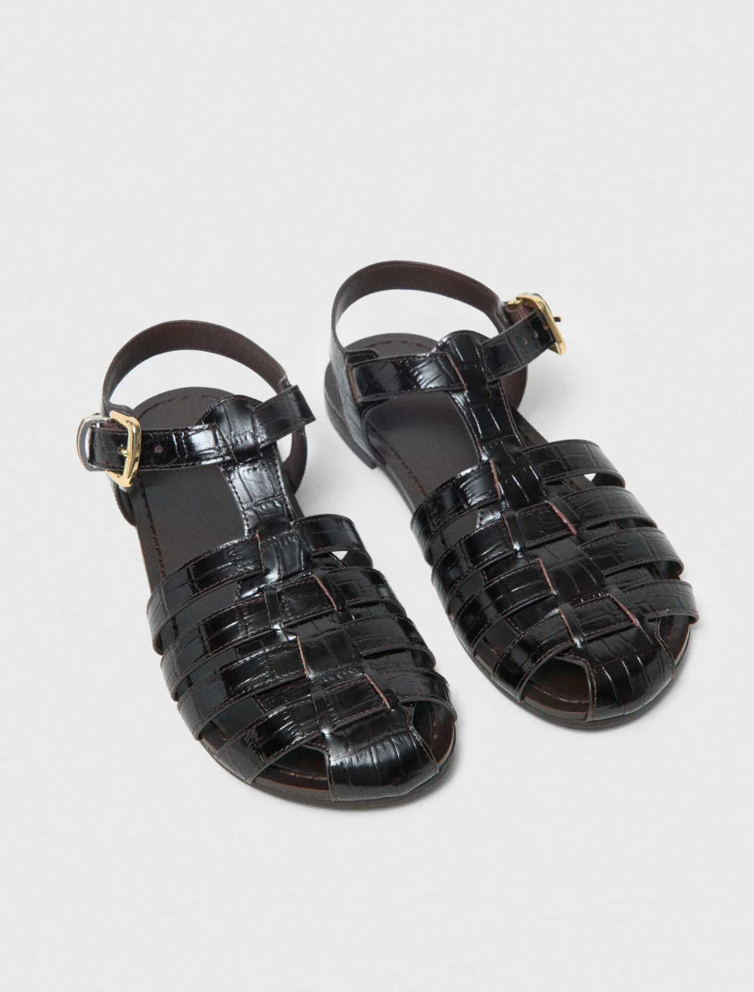 Multi-Strap Leather Sandals Brown - Image 3