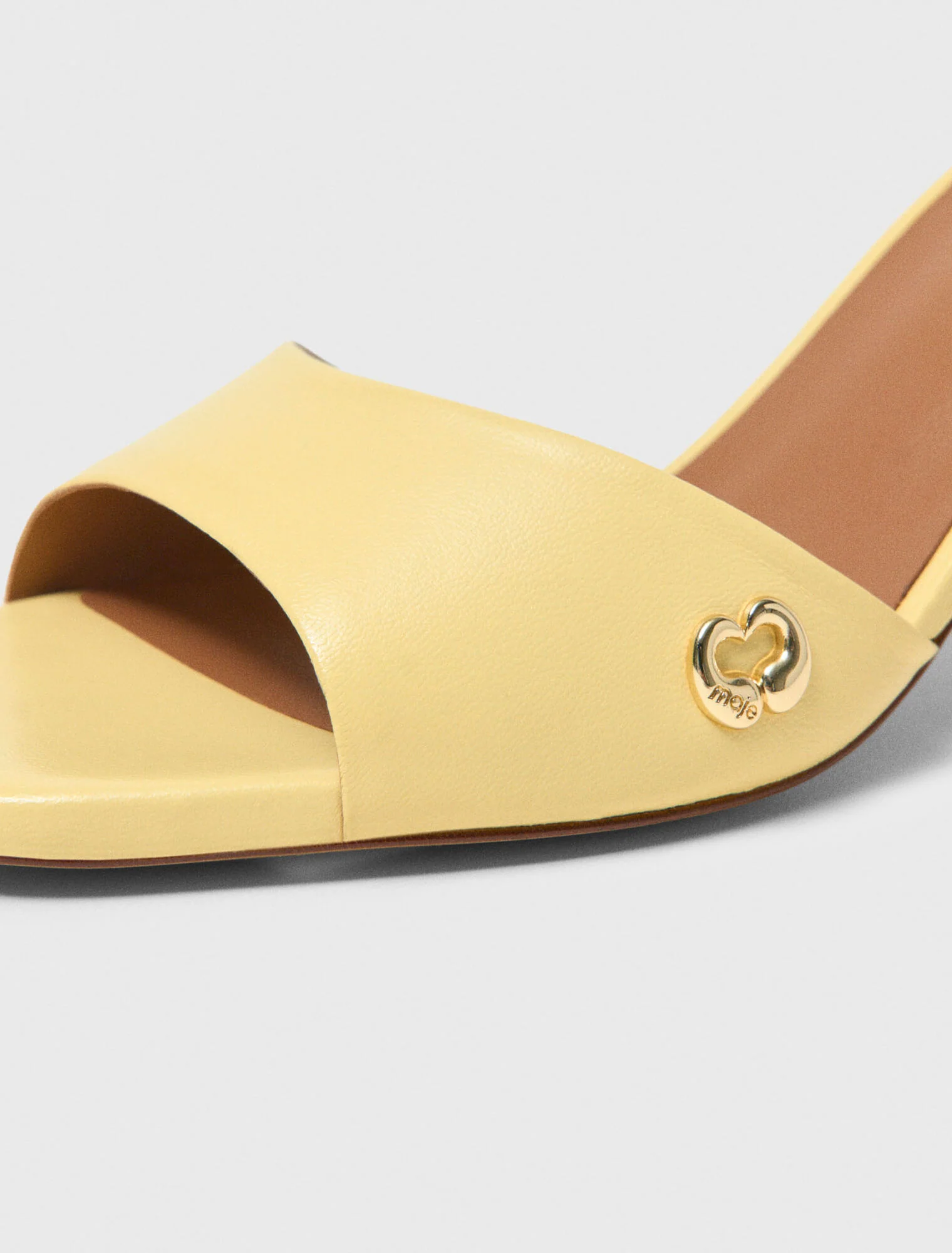 Leather Mules Pale Yellow - Image 4